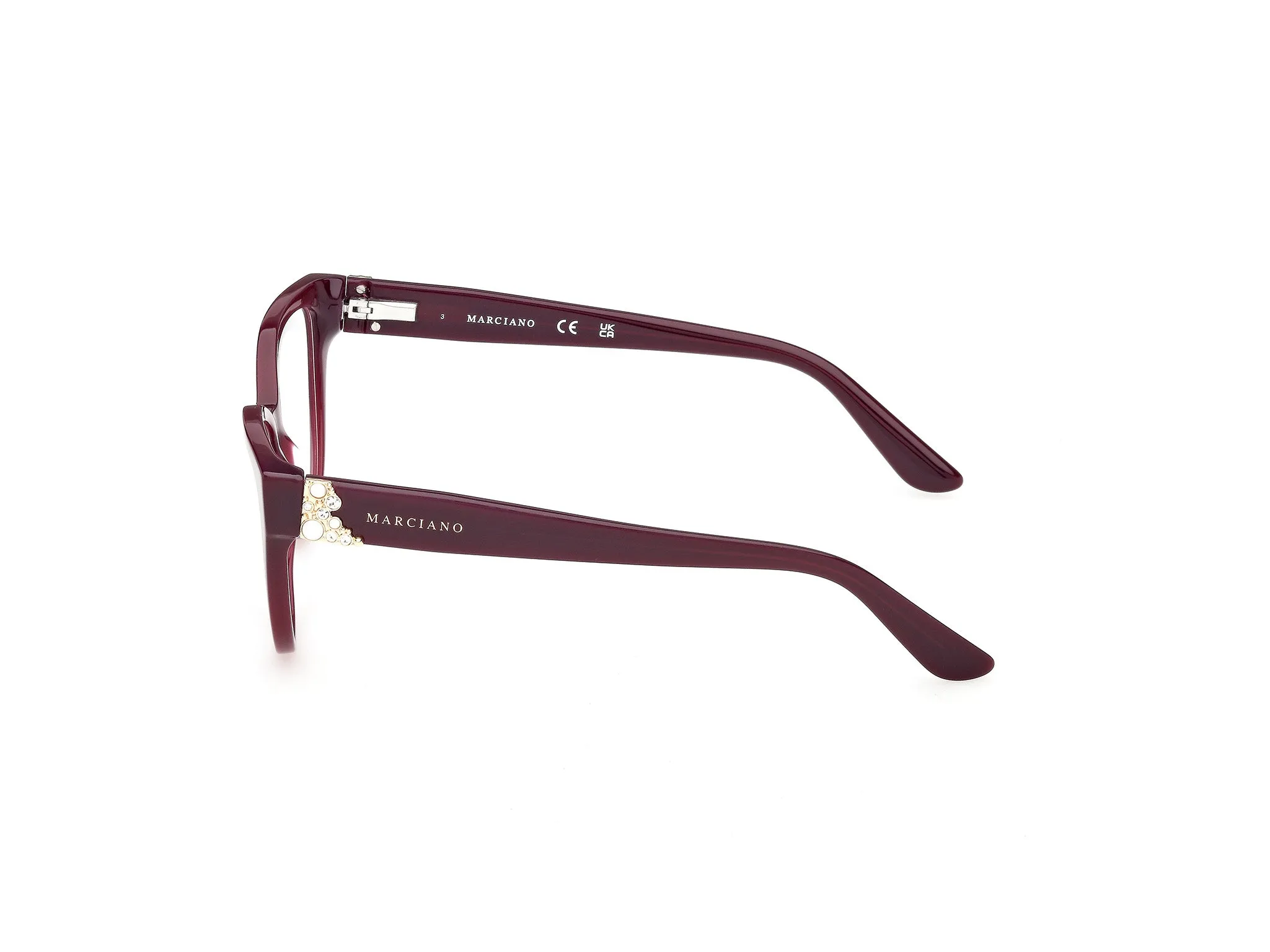 Guess by Marciano GM50061 71 Montature da vista Acetato Bordeaux Cat Eye Normale - immagine 3