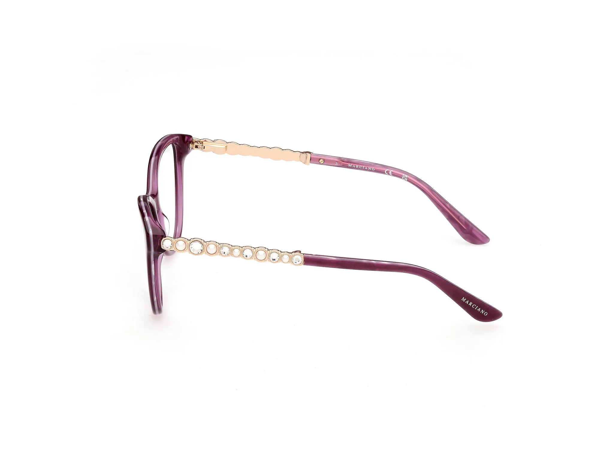 Guess by Marciano GM50060 83 Montature da vista Acetato Viola Cat Eye Normale - immagine 3