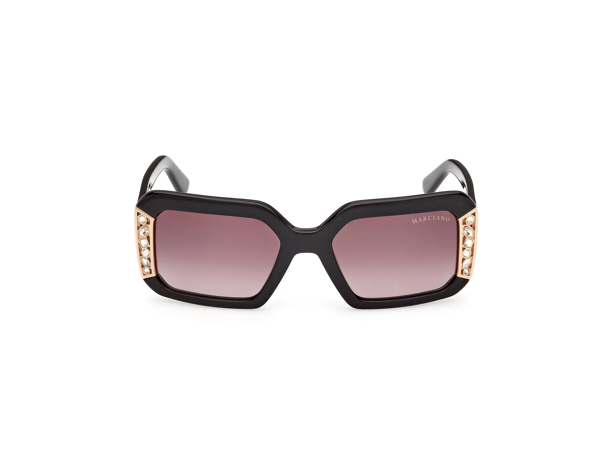 Guess by Marciano GM00042 01F Occhiali da sole Acetato Nero Marrone Geometrica Normale - immagine 2