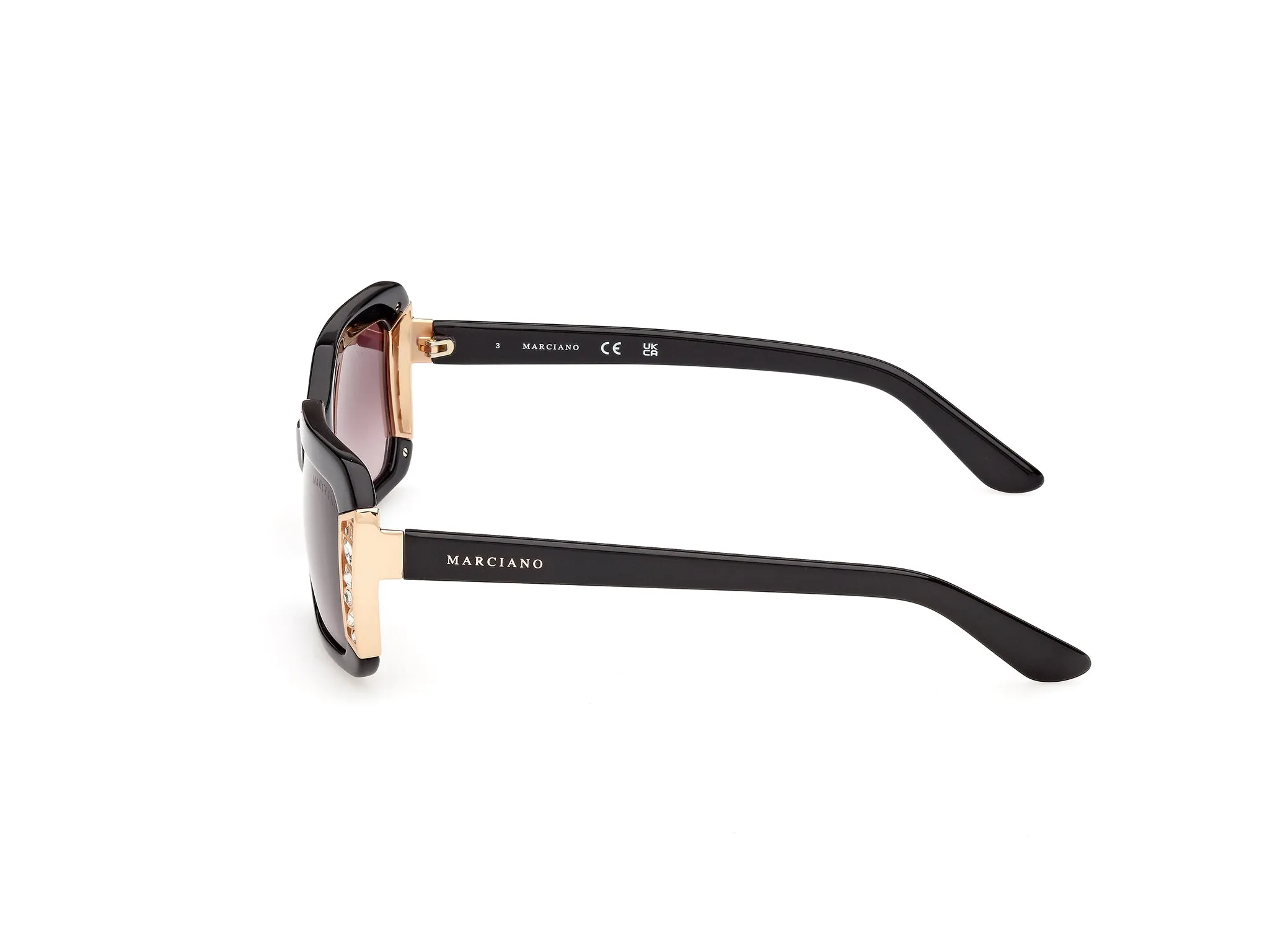 Guess by Marciano GM00042 01F Occhiali da sole Acetato Nero Marrone Geometrica Normale - immagine 3