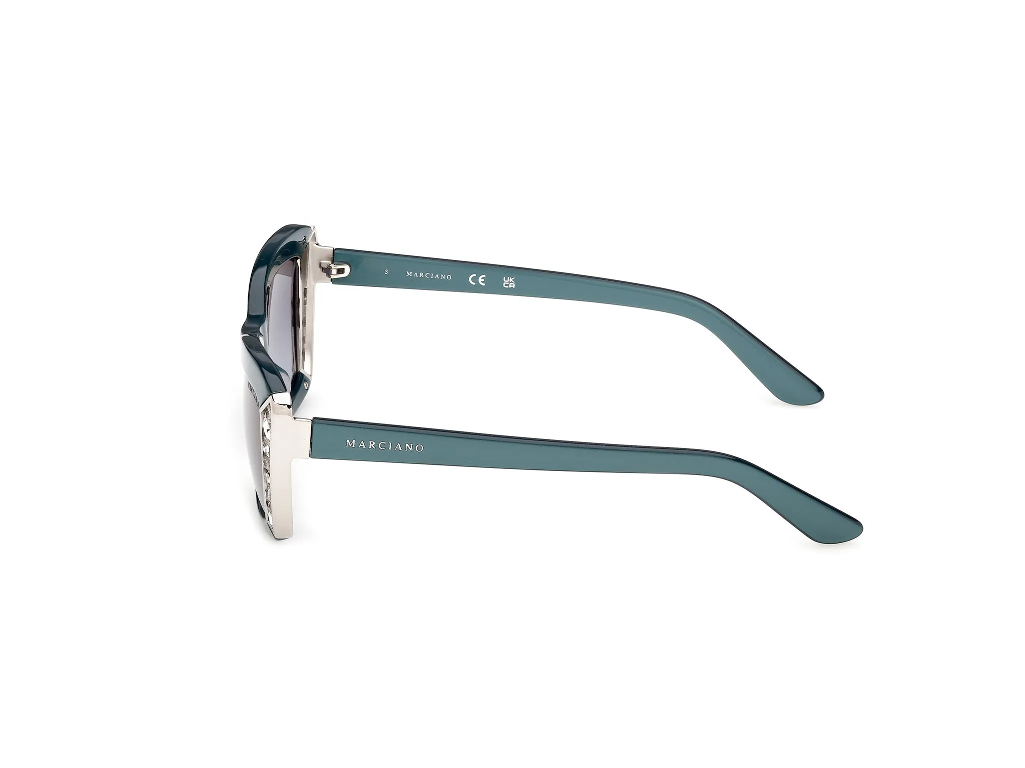 Guess by Marciano GM00041 87W Occhiali da sole Acetato Turchese Blu Squadrata Normale - immagine 3