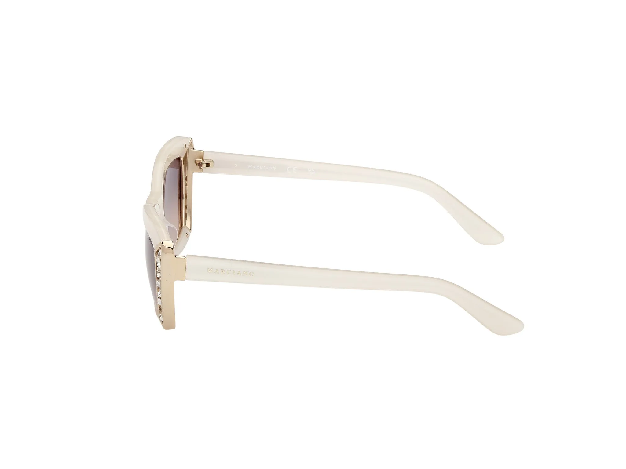 Guess by Marciano GM00041 25B Occhiali da sole Acetato Avorio Fumo Squadrata Normale - immagine 3
