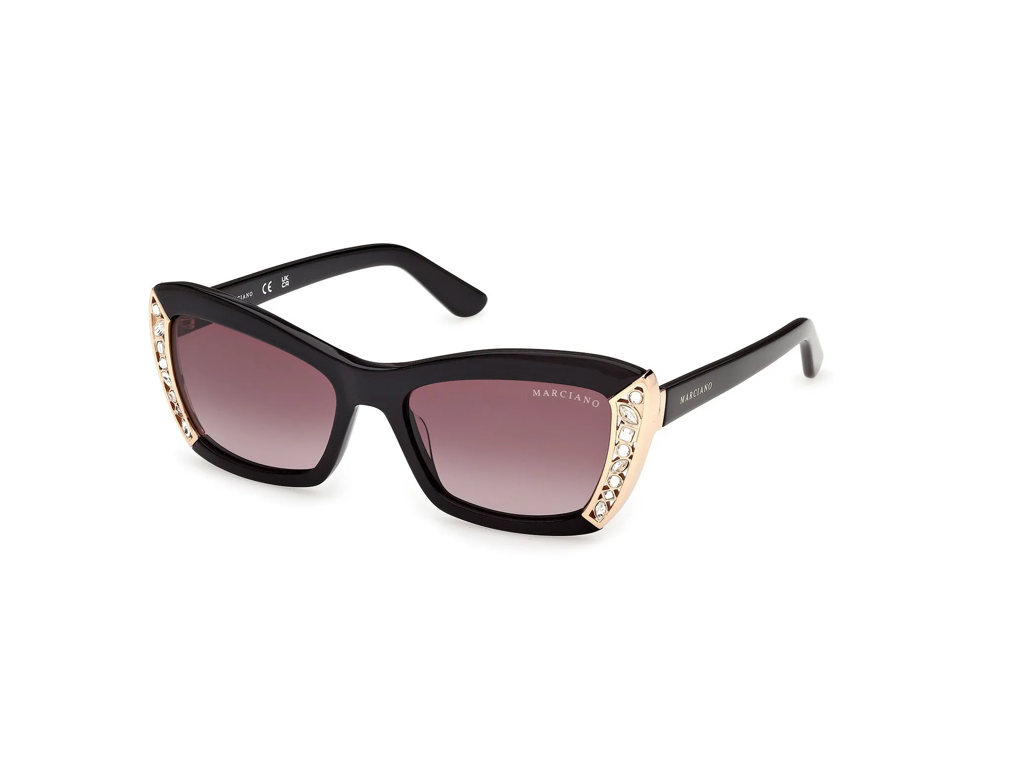 Guess by Marciano GM00041 01F Occhiali da sole Acetato Nero Marrone Squadrata Normale - immagine 1