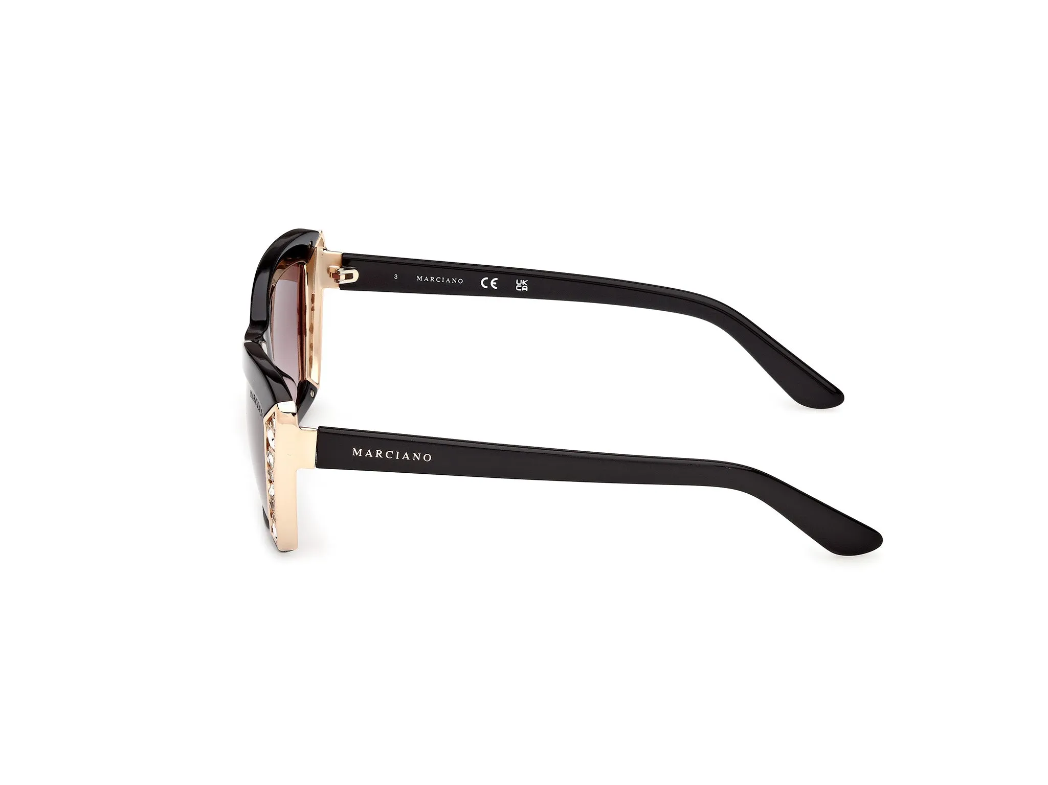Guess by Marciano GM00041 01F Occhiali da sole Acetato Nero Marrone Squadrata Normale - immagine 3