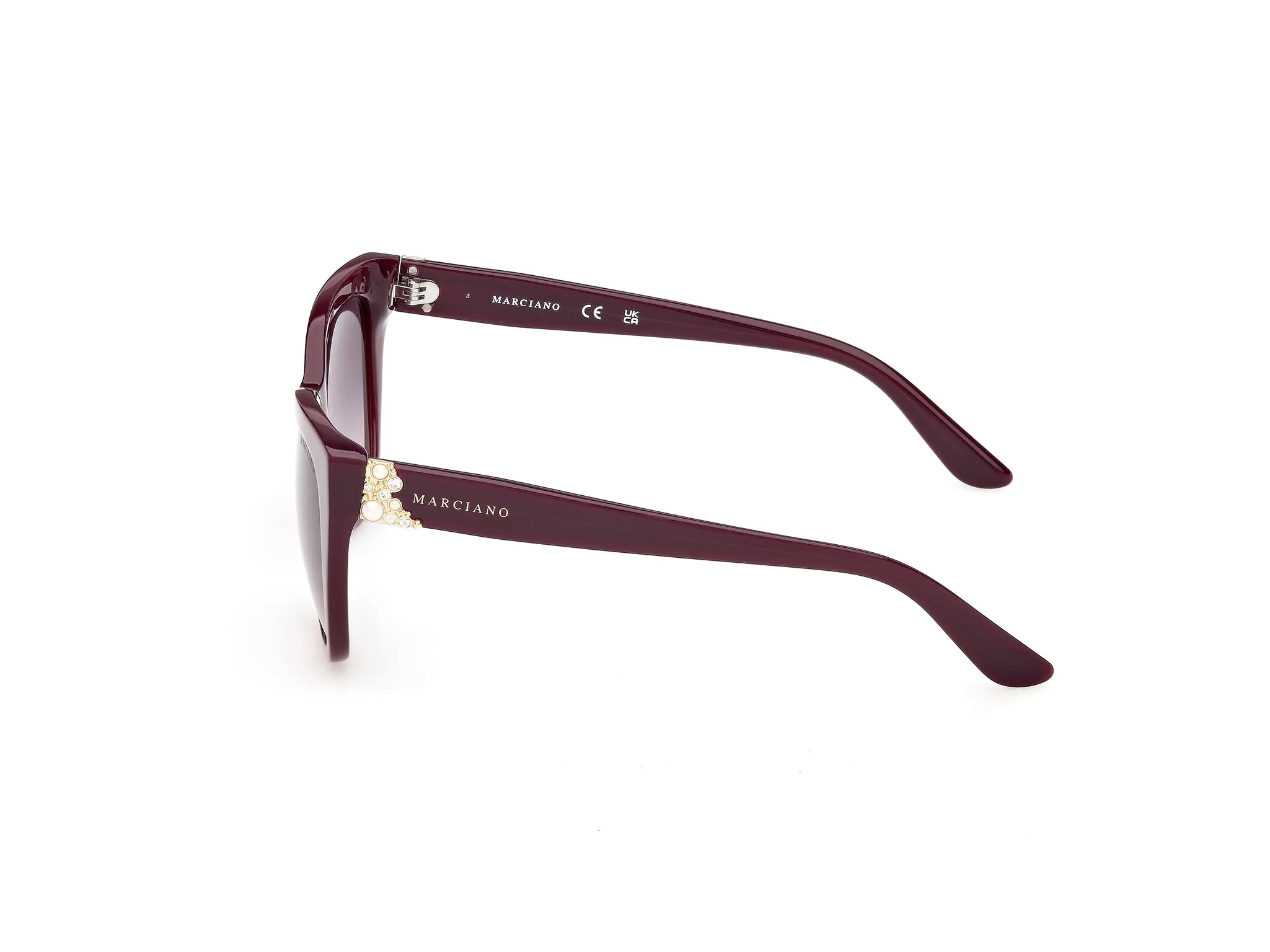 Guess by Marciano GM00040 71T Occhiali da sole Acetato Bordeaux Bordeaux Squadrata Normale - immagine 3