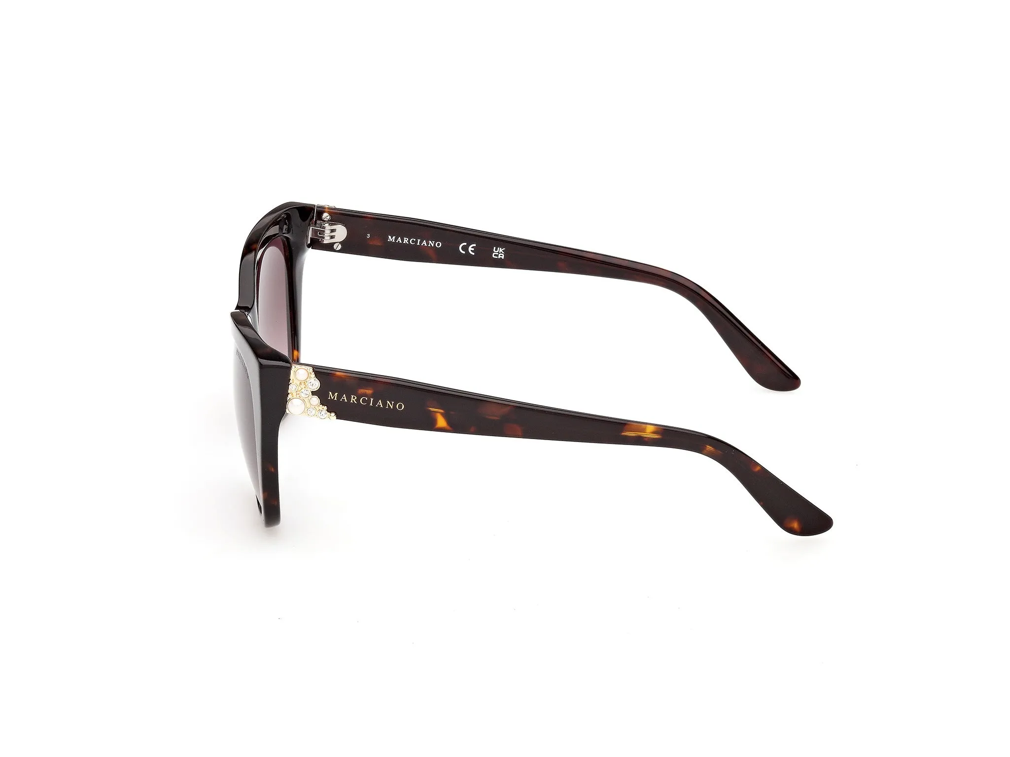 Guess by Marciano GM00040 52F Occhiali da sole Acetato Havana Marrone Squadrata Normale - immagine 3