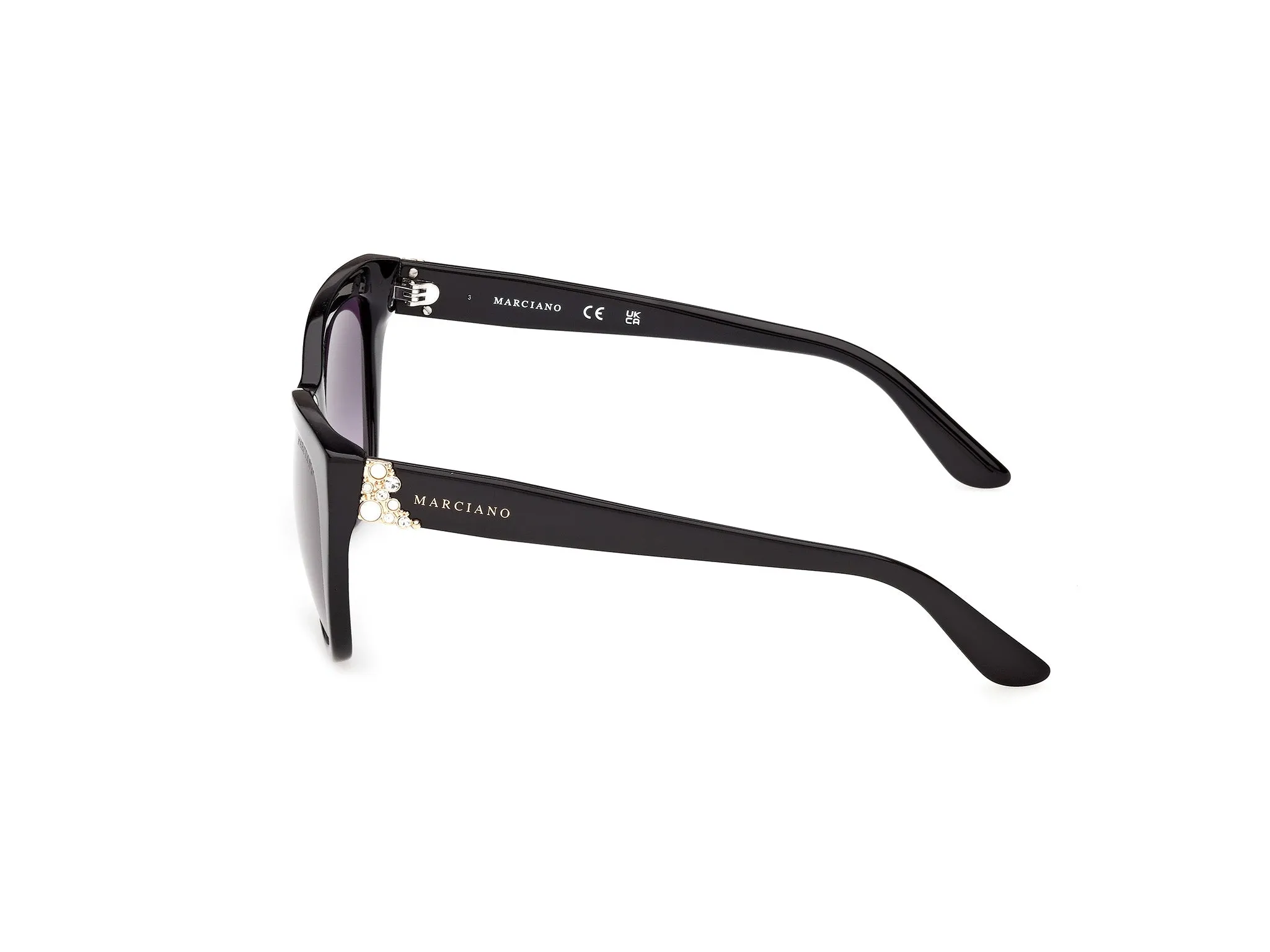 Guess by Marciano GM00040 01B Occhiali da sole Acetato Nero Fumo Squadrata Normale - immagine 3