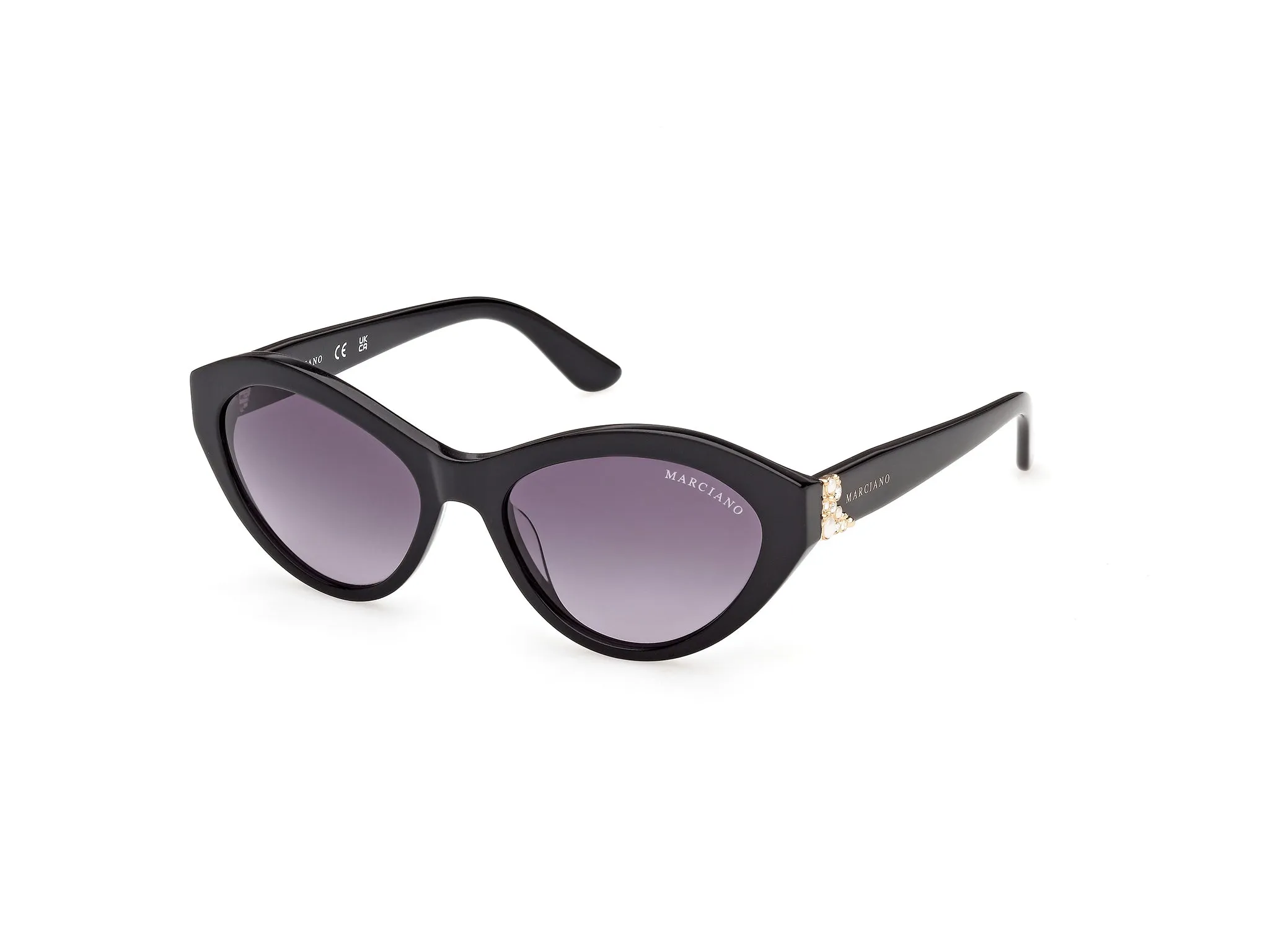 Guess by Marciano GM00039 01B Occhiali da sole Acetato Nero Fumo Cat Eye Normale - immagine 1