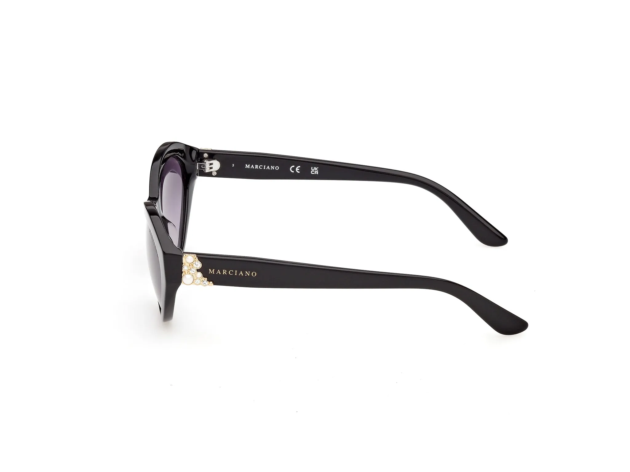 Guess by Marciano GM00039 01B Occhiali da sole Acetato Nero Fumo Cat Eye Normale - immagine 3