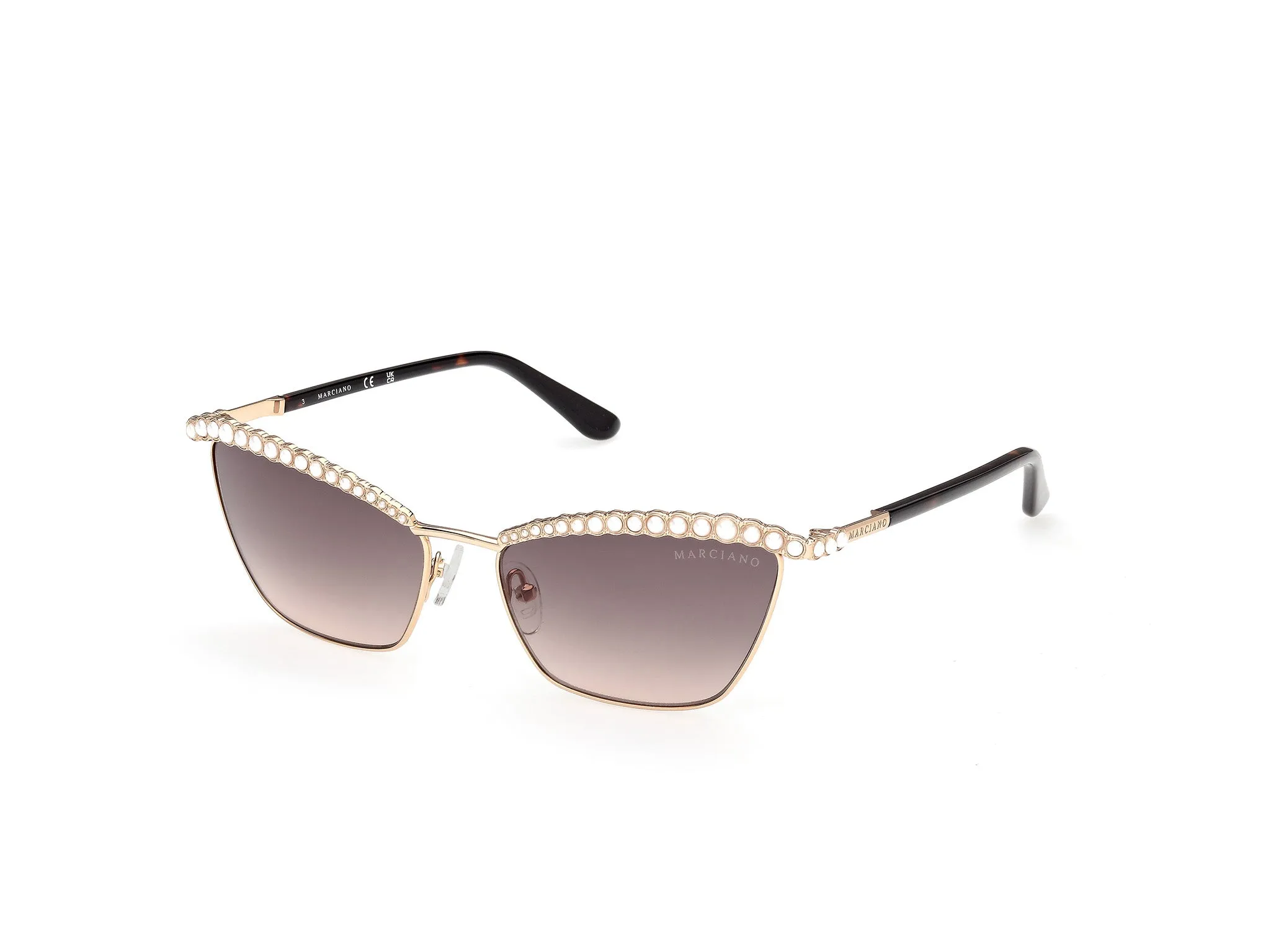 Guess by Marciano GM00038 32F Occhiali da sole Metallo Oro Marrone Cat Eye Normale - immagine 1