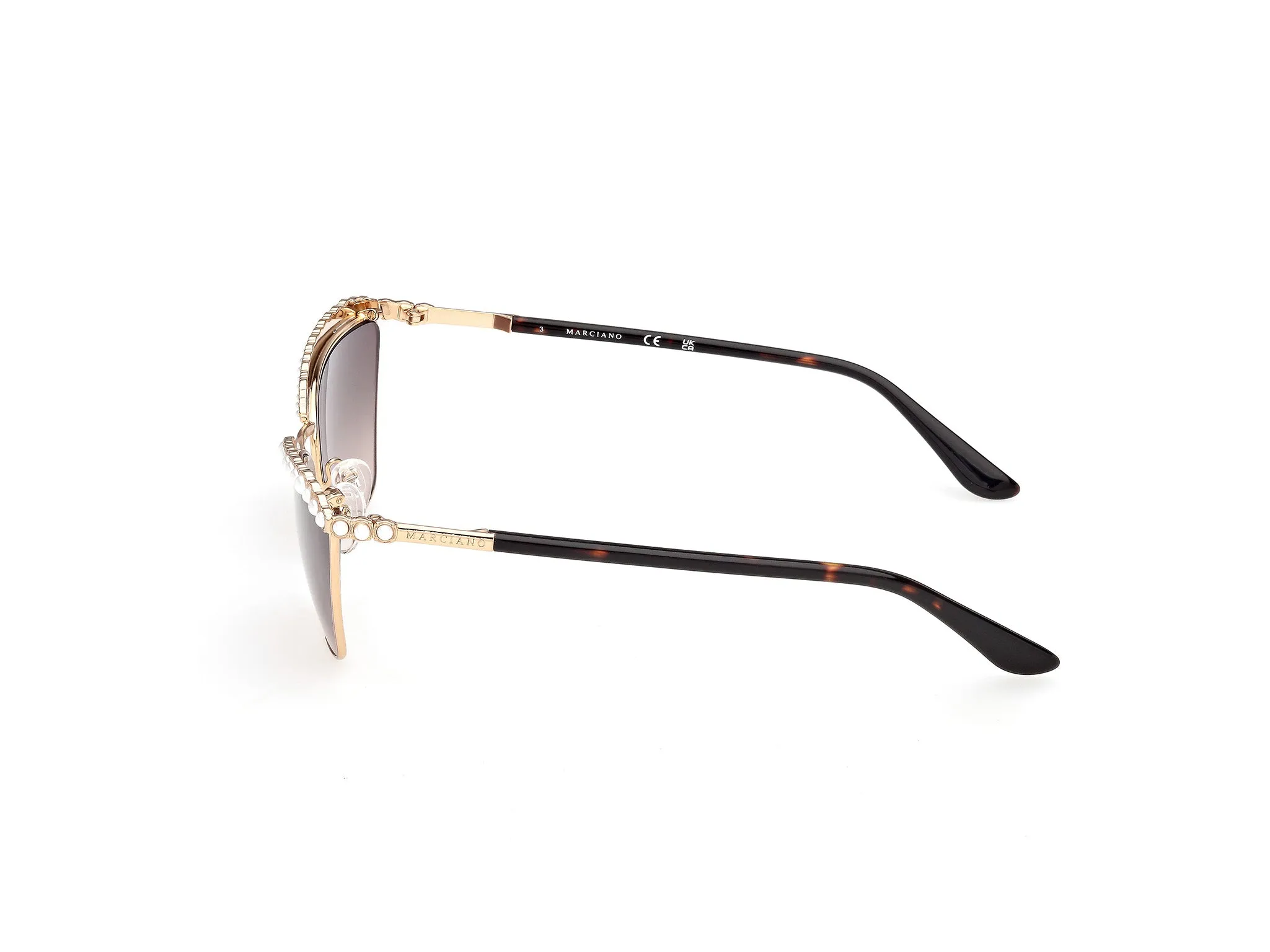 Guess by Marciano GM00038 32F Occhiali da sole Metallo Oro Marrone Cat Eye Normale - immagine 3