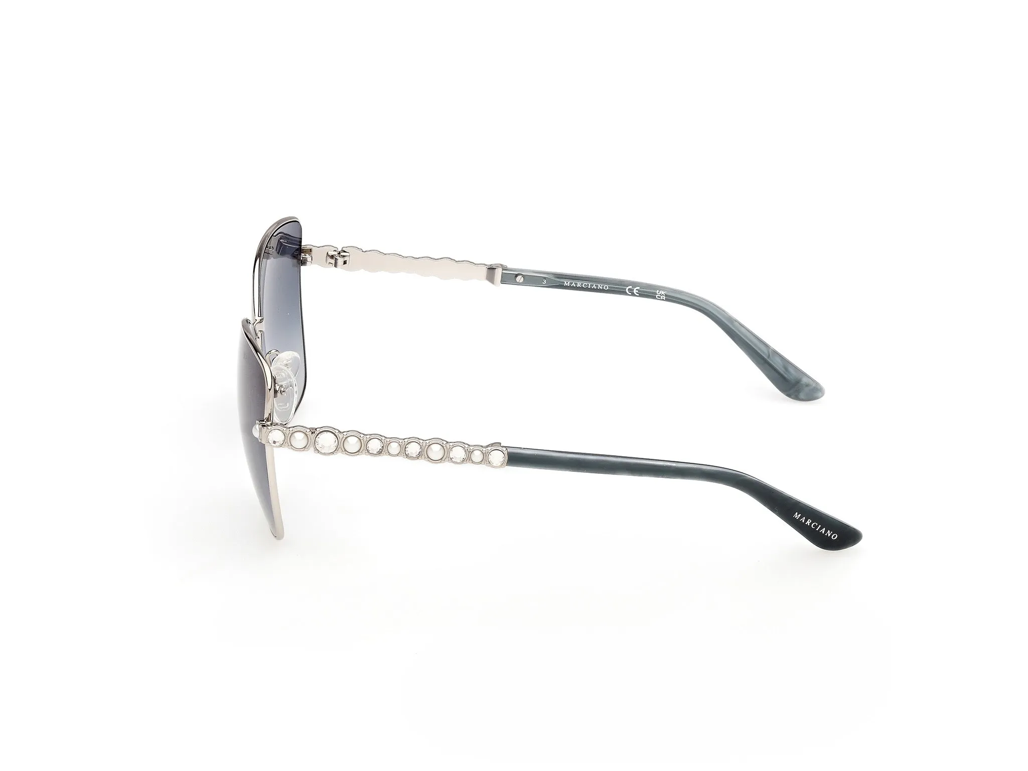 Guess by Marciano GM00037 10W Occhiali da sole Metallo Grigio Blu Farfalla Normale - immagine 3