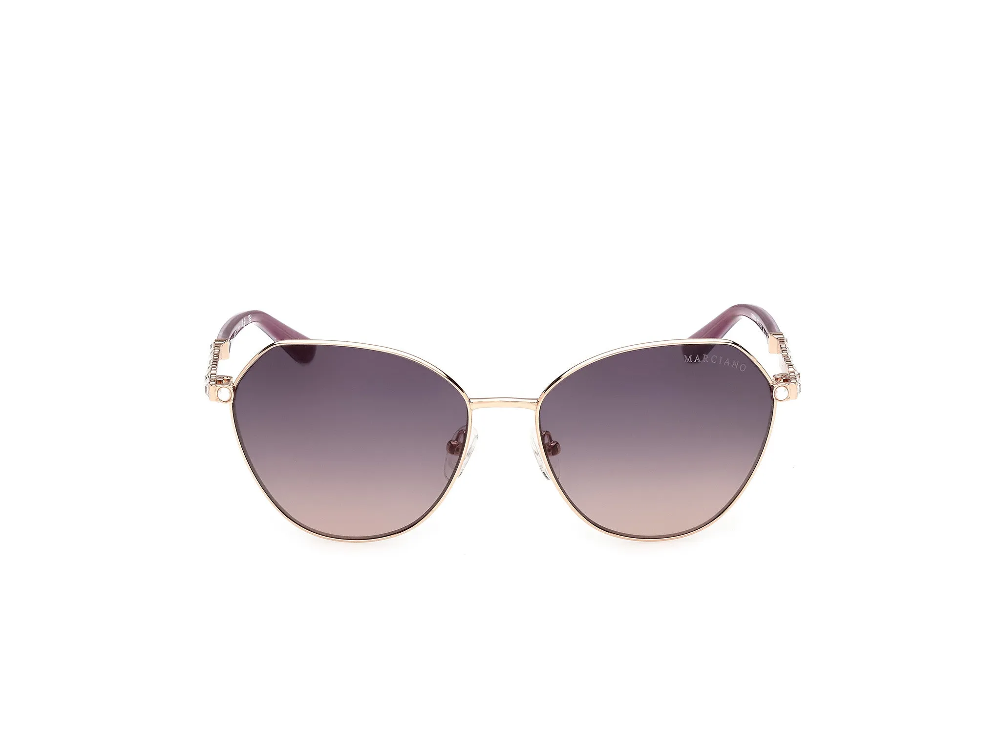 Guess by Marciano GM00036 32Z Occhiali da sole Metallo Oro Viola Rotonda Normale - immagine 2
