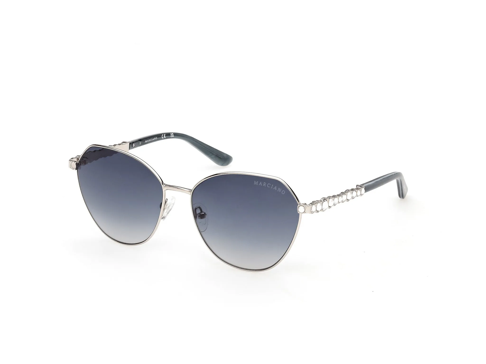 Guess by Marciano GM00036 10W Occhiali da sole Metallo Grigio Blu Rotonda Normale - immagine 1