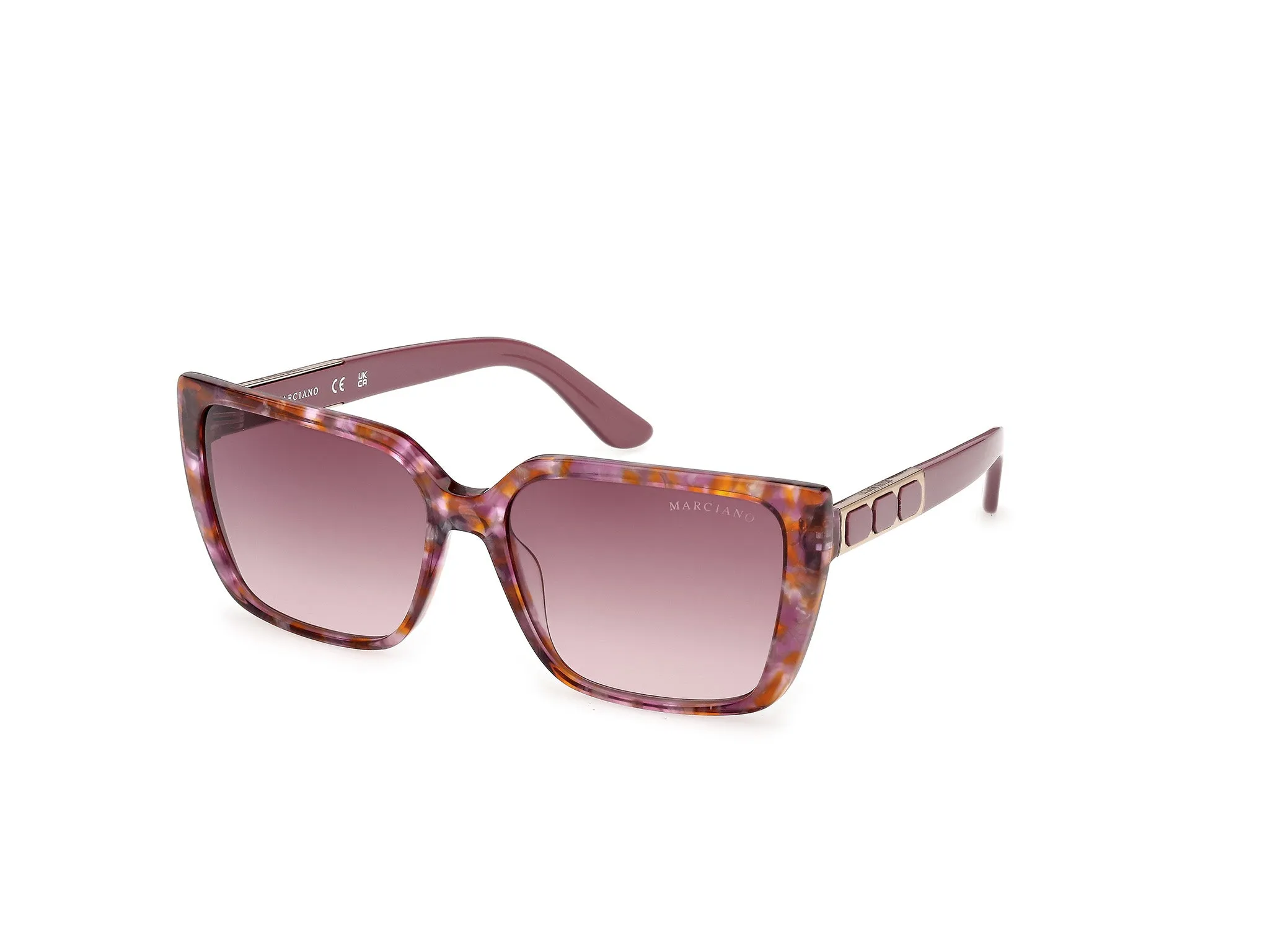 Guess by Marciano GM00035 83T Occhiali da sole Acetato Havana Bordeaux Squadrata Normale - immagine 1