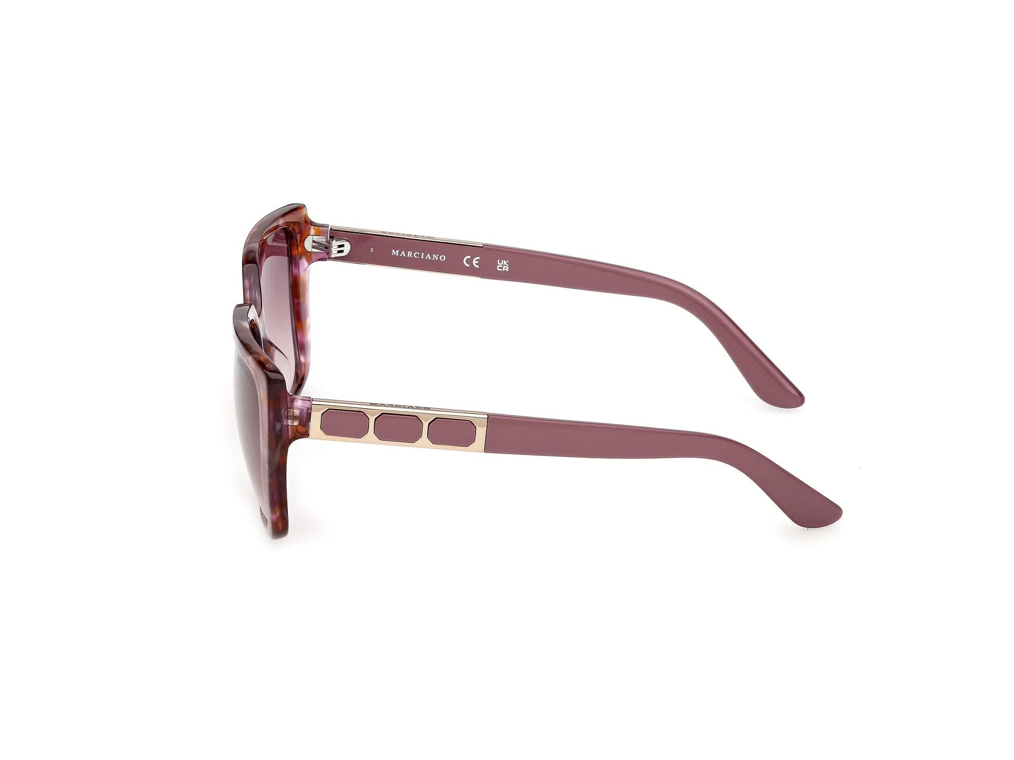 Guess by Marciano GM00035 83T Occhiali da sole Acetato Havana Bordeaux Squadrata Normale - immagine 3