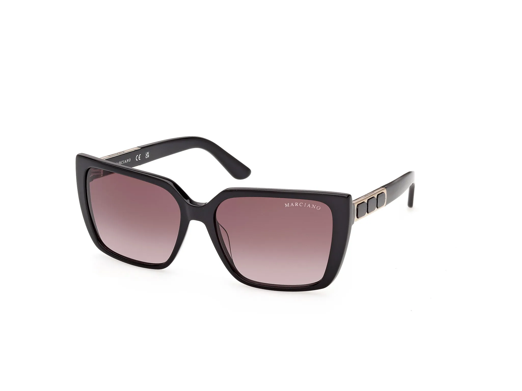 Guess by Marciano GM00035 01F Occhiali da sole Acetato Nero Marrone Squadrata Normale - immagine 1