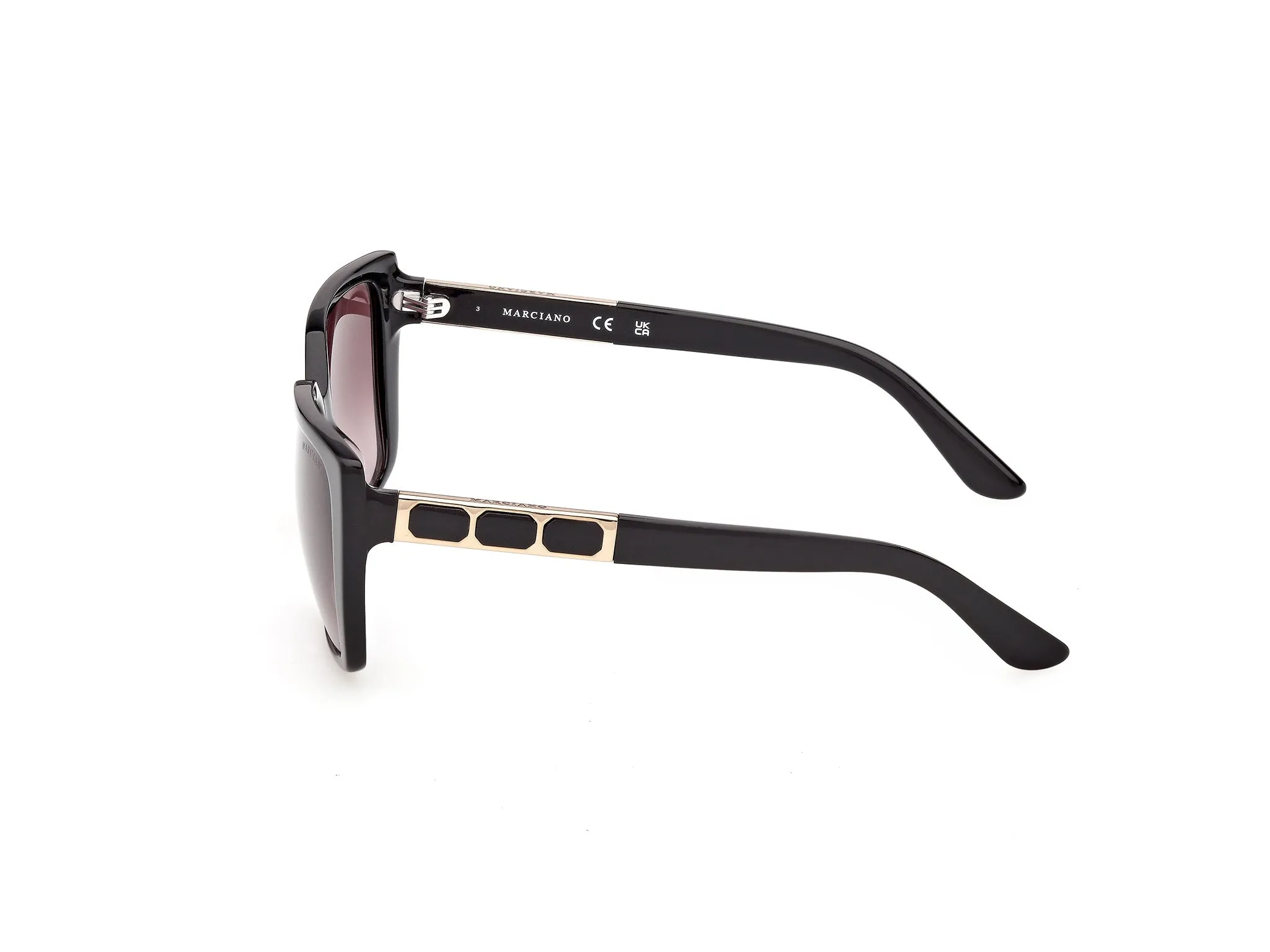 Guess by Marciano GM00035 01F Occhiali da sole Acetato Nero Marrone Squadrata Normale - immagine 3