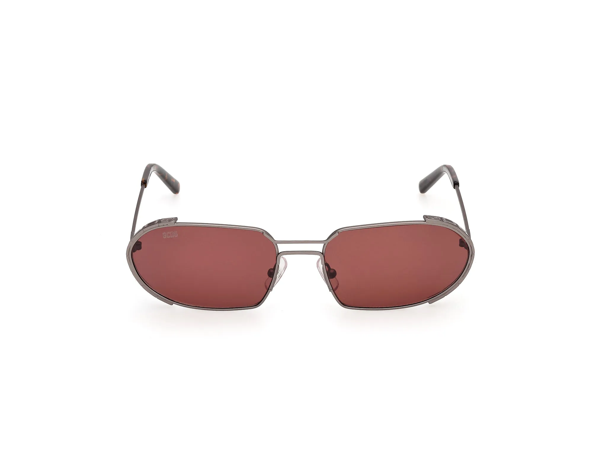 GCDS GD0078 13S Occhiali da sole Metallo Grigio Bordeaux Rotonda Normale - immagine 2