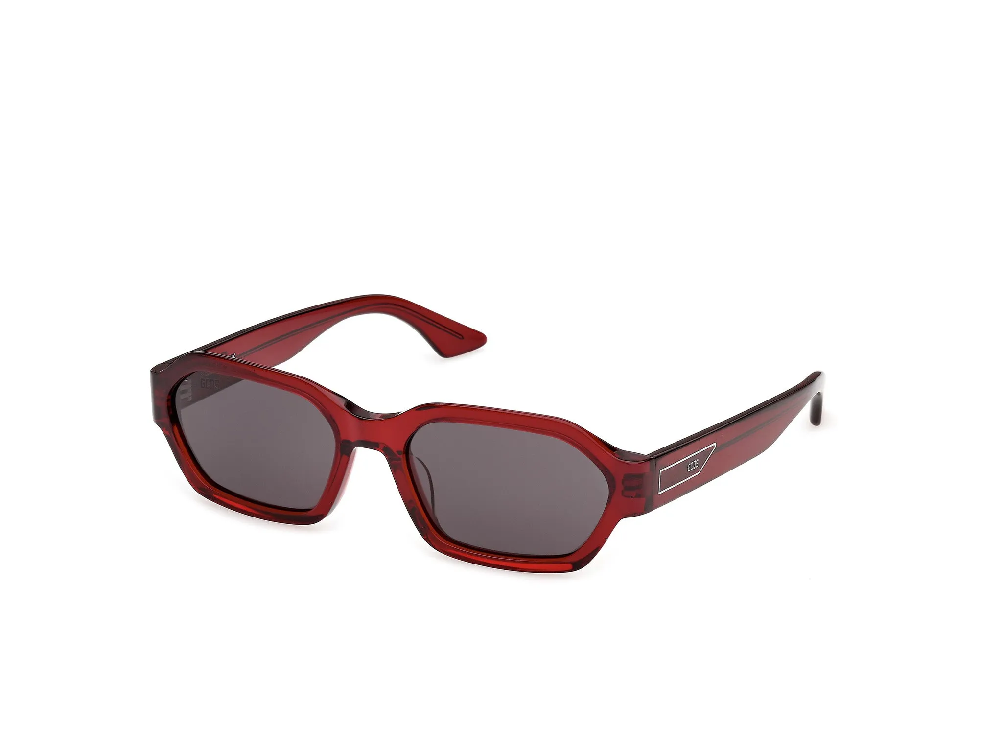 GCDS GD0076 69A Occhiali da sole Acetato Bordeaux Fumo Geometrica Normale - immagine 1