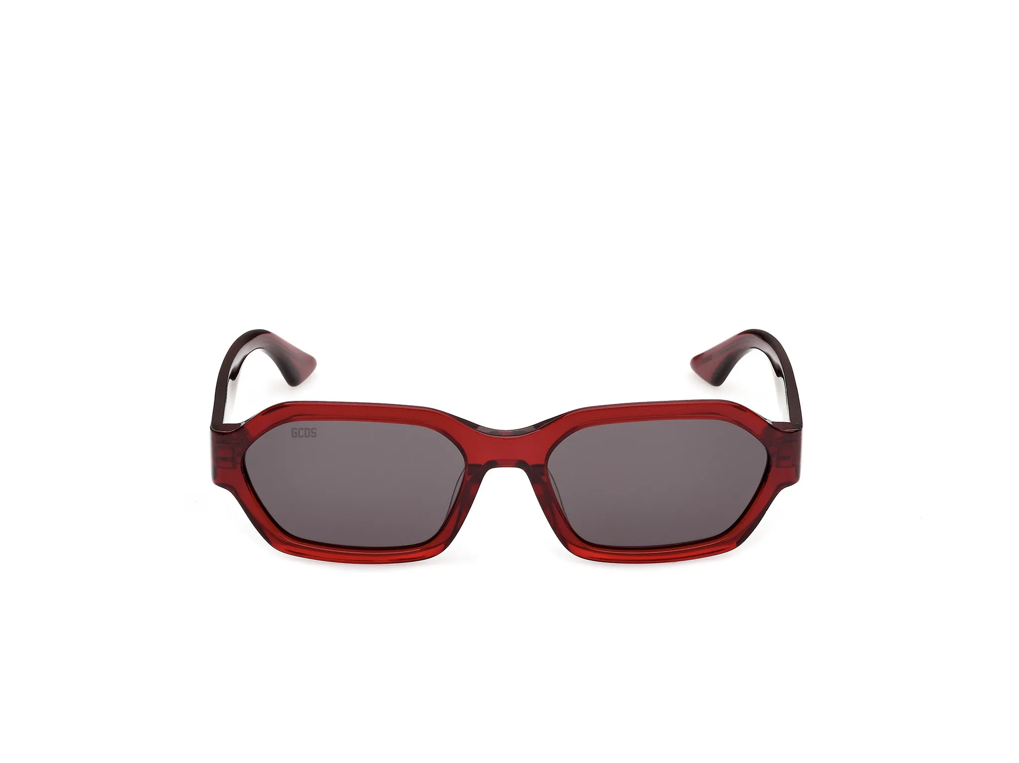 GCDS GD0076 69A Occhiali da sole Acetato Bordeaux Fumo Geometrica Normale - immagine 2