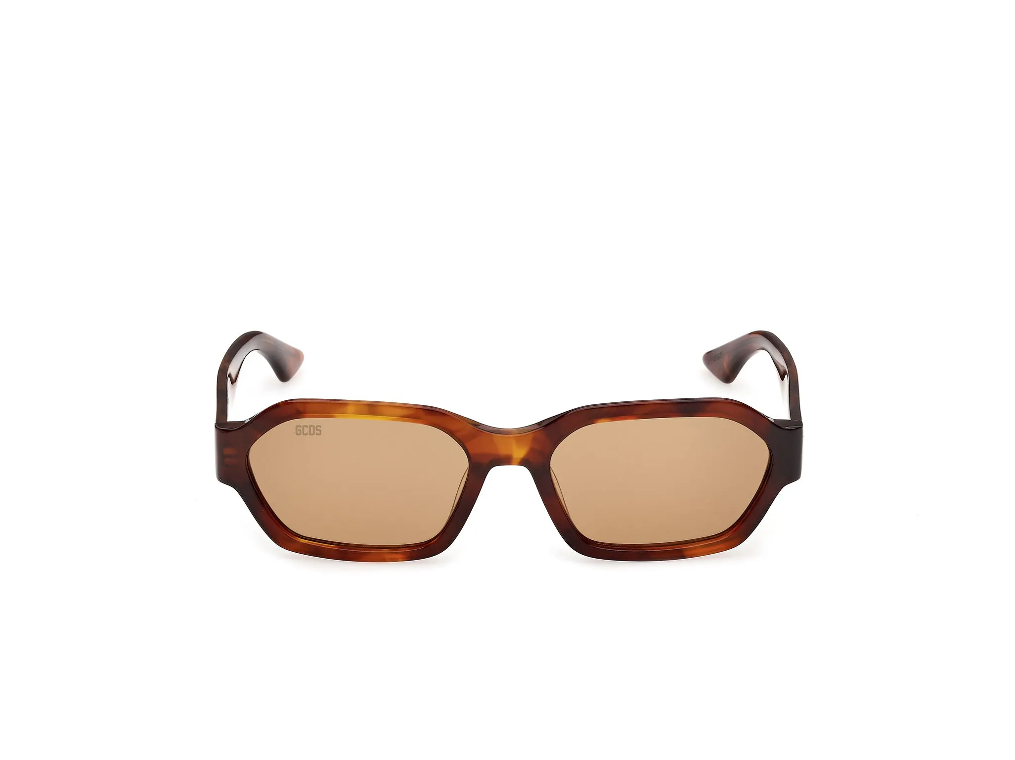 GCDS GD0076 54J Occhiali da sole Acetato Havana Roviex Geometrica Normale - immagine 2