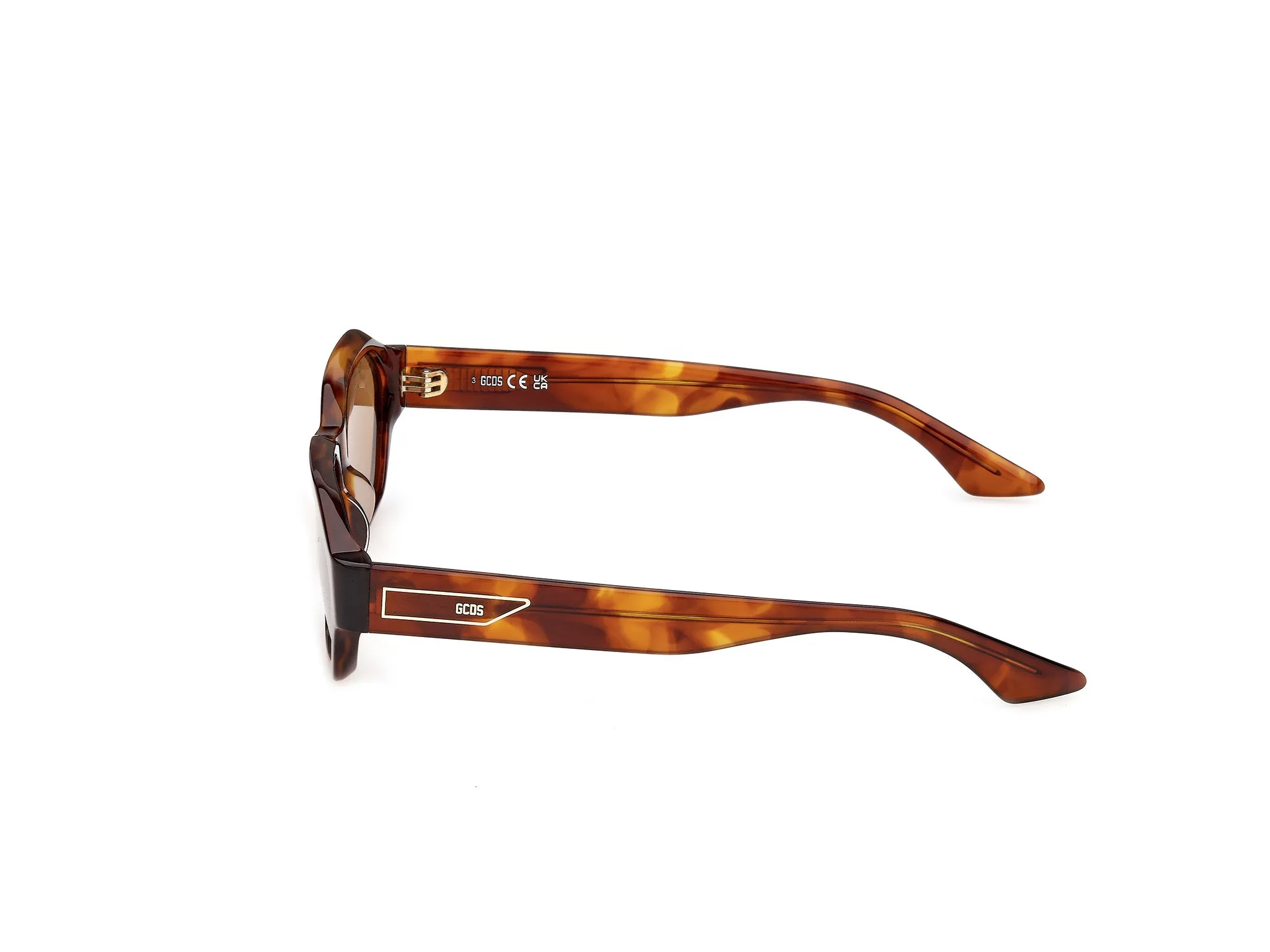 GCDS GD0076 54J Occhiali da sole Acetato Havana Roviex Geometrica Normale - immagine 3
