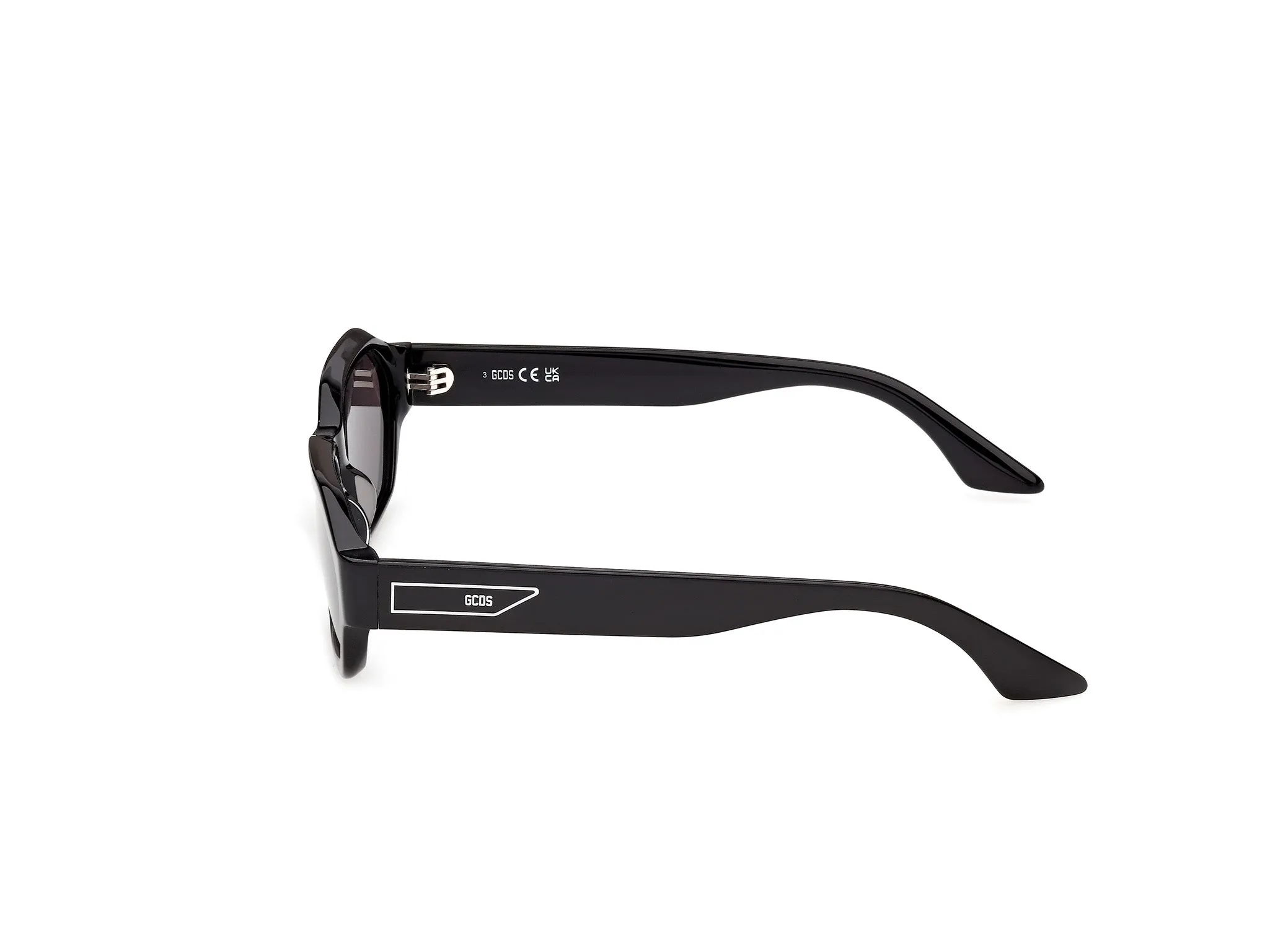 GCDS GD0076 01A Occhiali da sole Acetato Nero Fumo Geometrica Normale - immagine 3