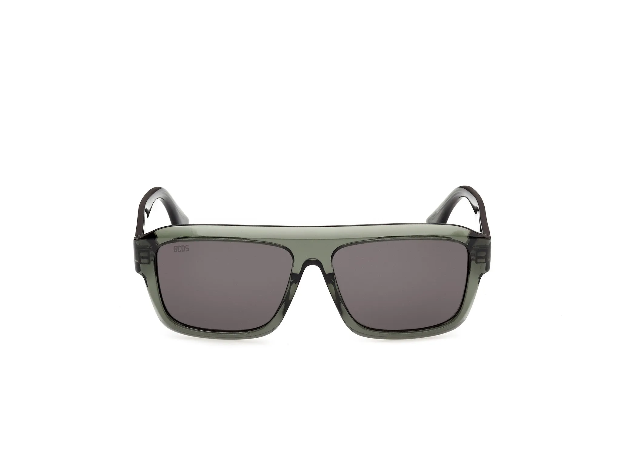 GCDS GD0075 96A Occhiali da sole Acetato Verde Fumo Squadrata Normale - immagine 2