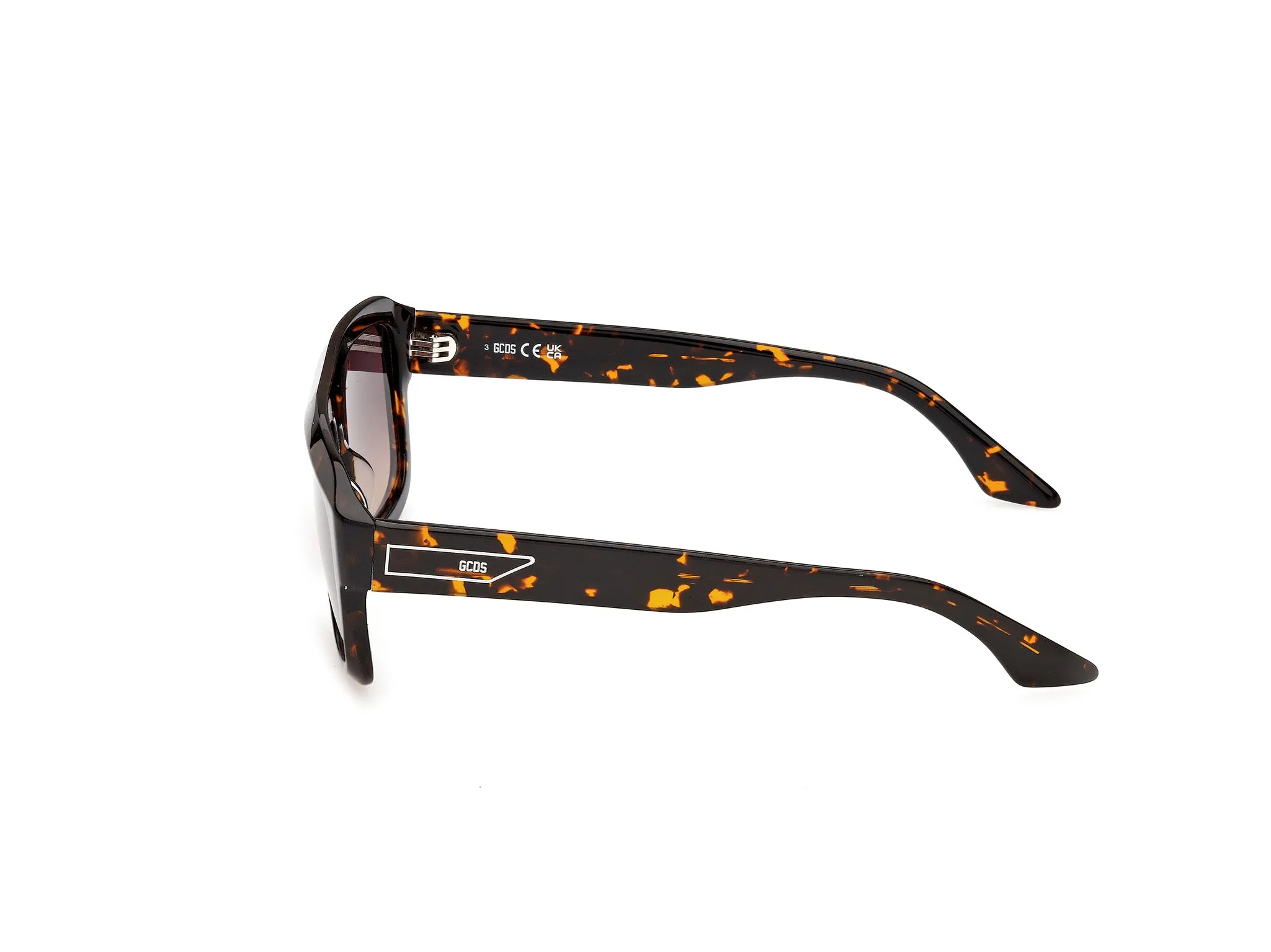 GCDS GD0075 52B Occhiali da sole Acetato Havana Fumo Squadrata Normale - immagine 3