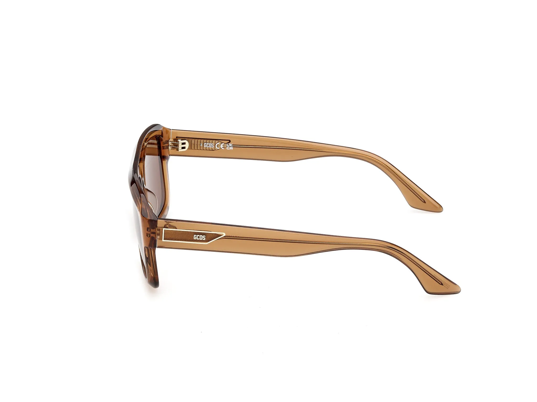 GCDS GD0075 45E Occhiali da sole Acetato Marrone Marrone Squadrata Normale - immagine 3