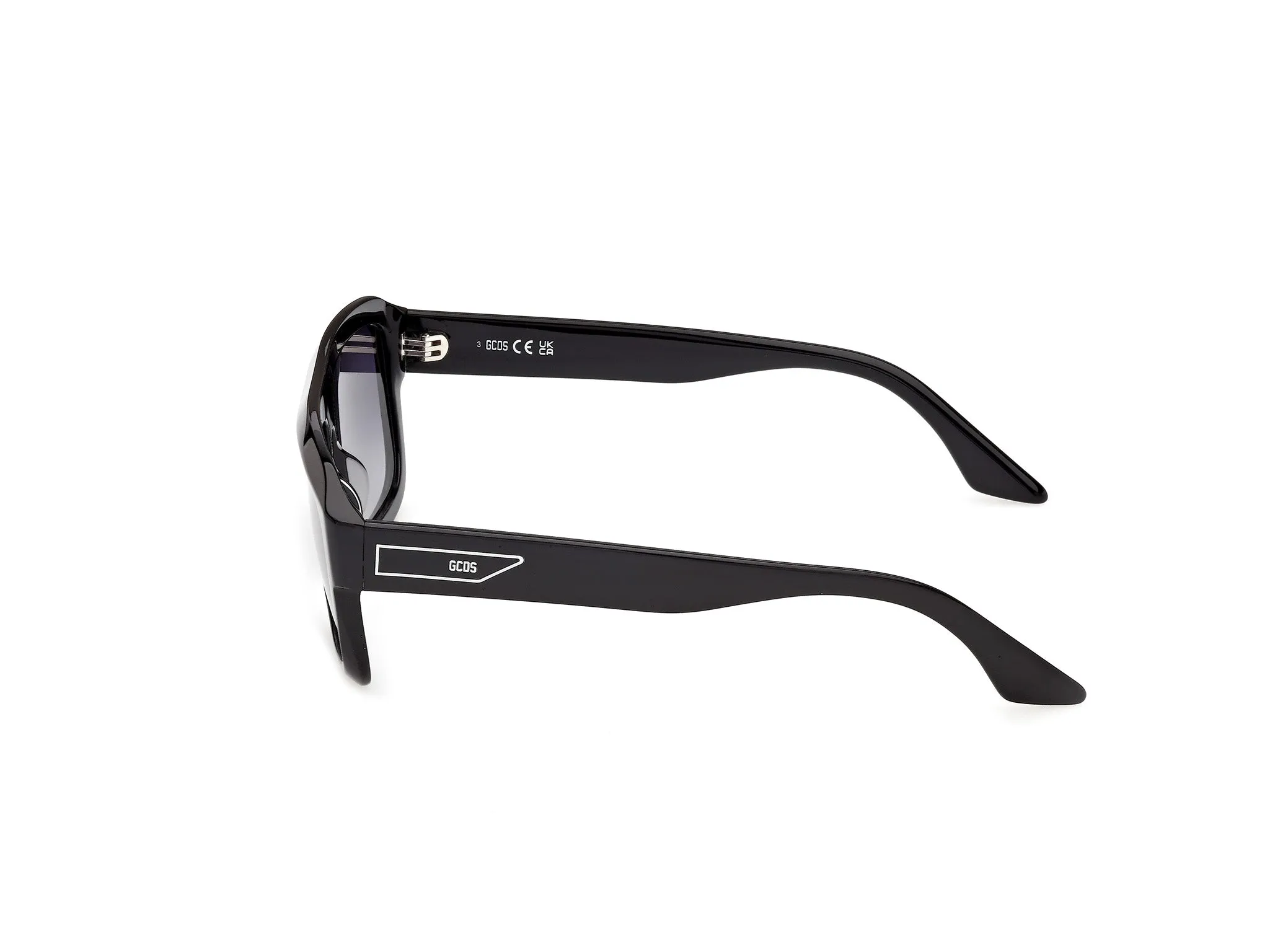 GCDS GD0075 01B Occhiali da sole Acetato Nero Fumo Squadrata Normale - immagine 3