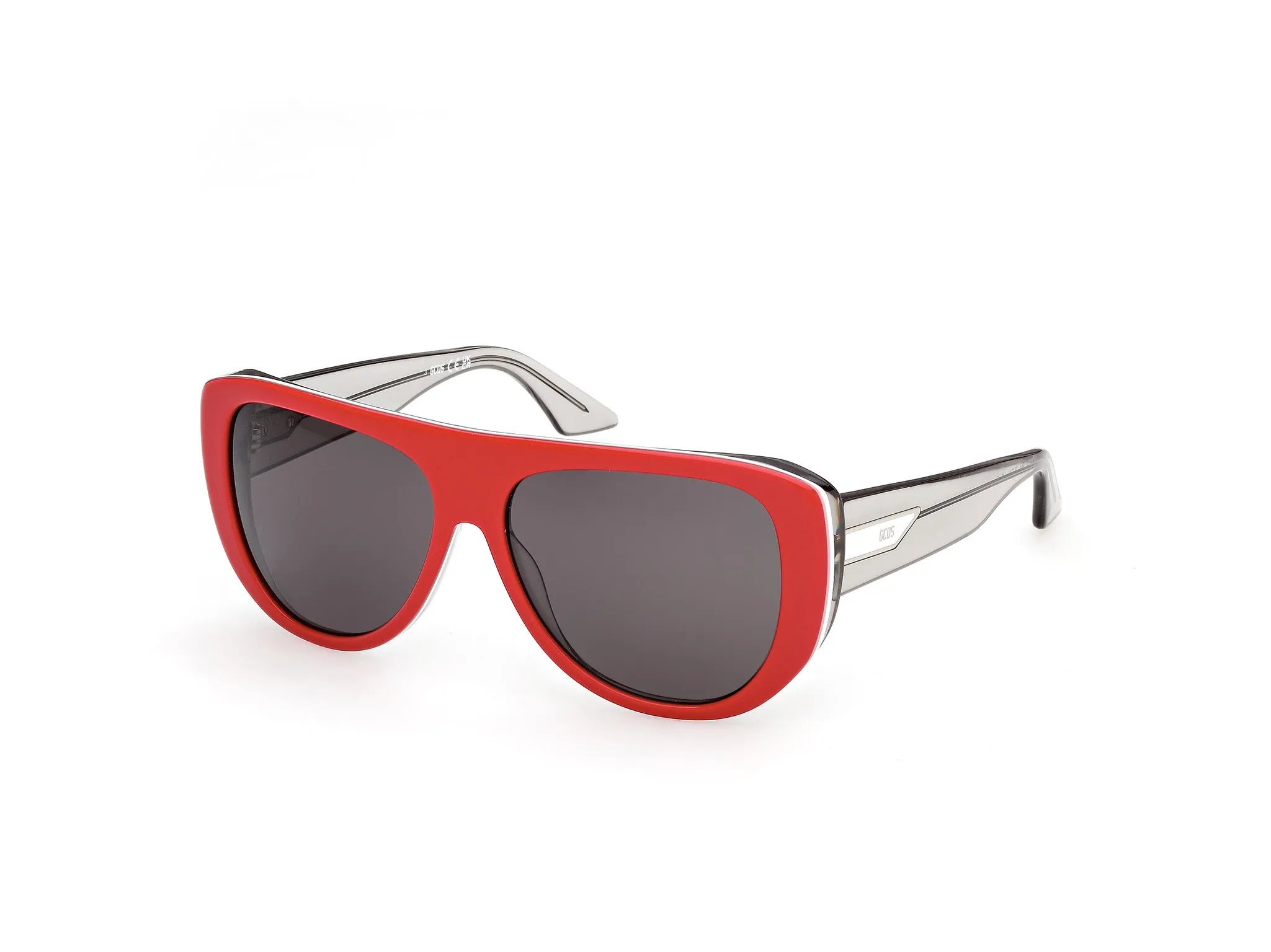 GCDS GD0074 68A Occhiali da sole Acetato Rosso Fumo Maschera Normale - immagine 1