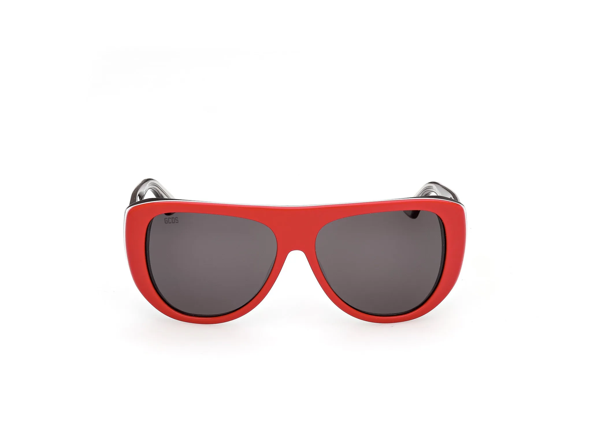 GCDS GD0074 68A Occhiali da sole Acetato Rosso Fumo Maschera Normale - immagine 2