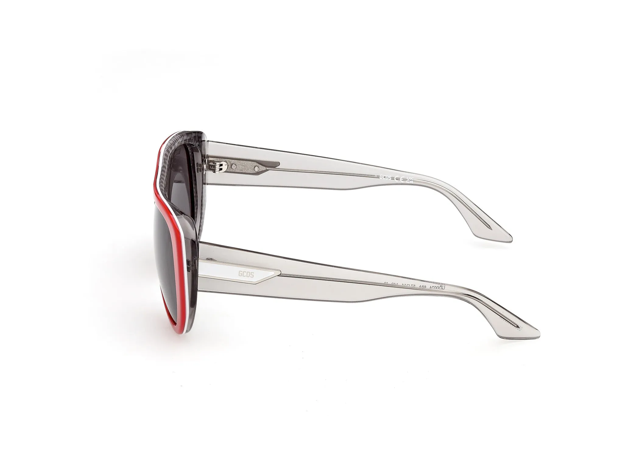GCDS GD0074 68A Occhiali da sole Acetato Rosso Fumo Maschera Normale - immagine 3