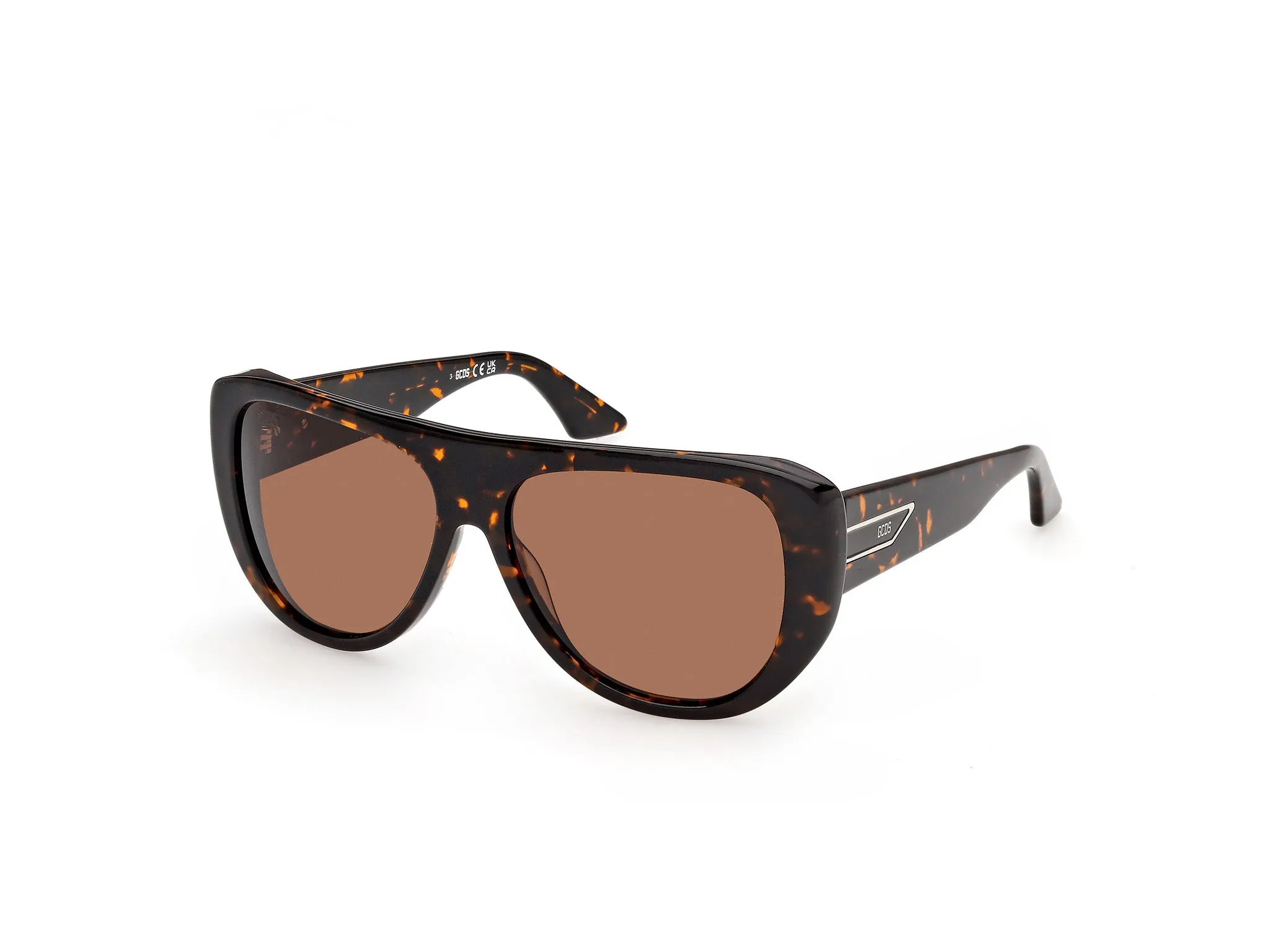GCDS GD0074 52E Occhiali da sole Acetato Havana Marrone Maschera Normale - immagine 1