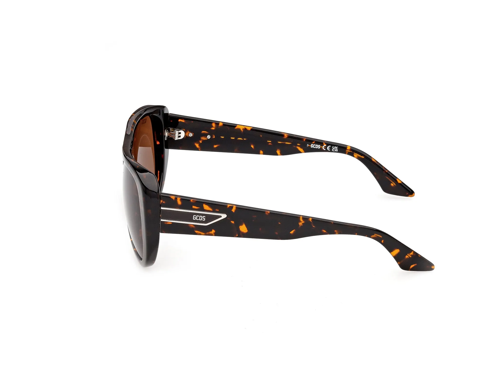 GCDS GD0074 52E Occhiali da sole Acetato Havana Marrone Maschera Normale - immagine 3