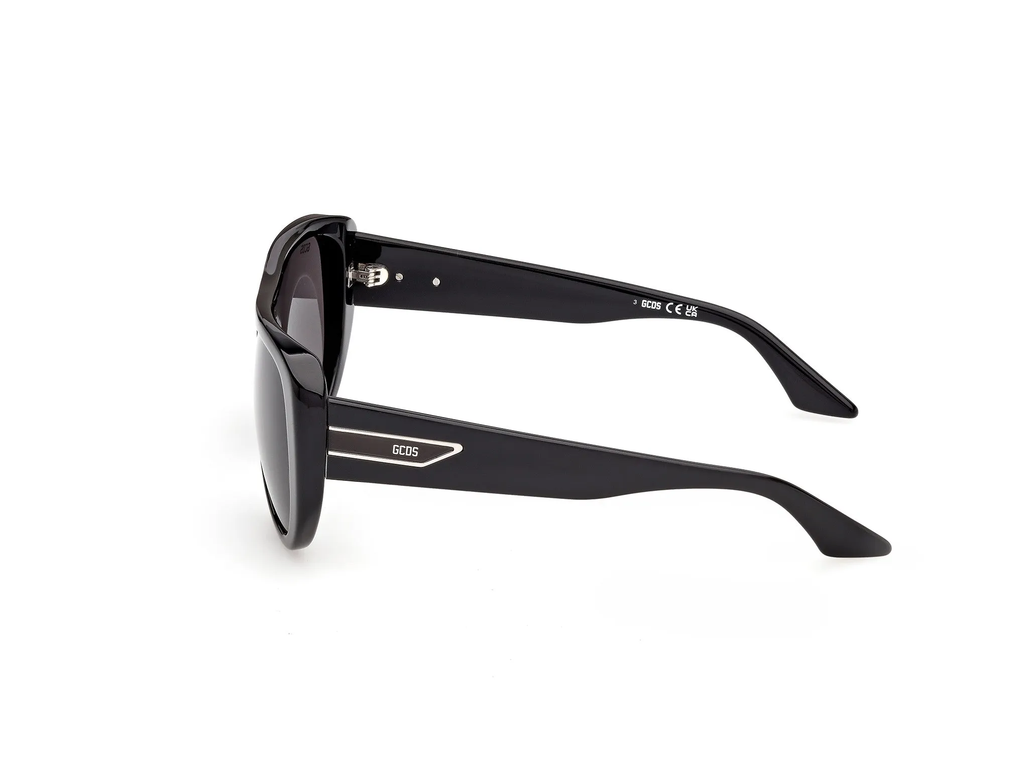 GCDS GD0074 01A Occhiali da sole Acetato Nero Fumo Maschera Normale - immagine 3