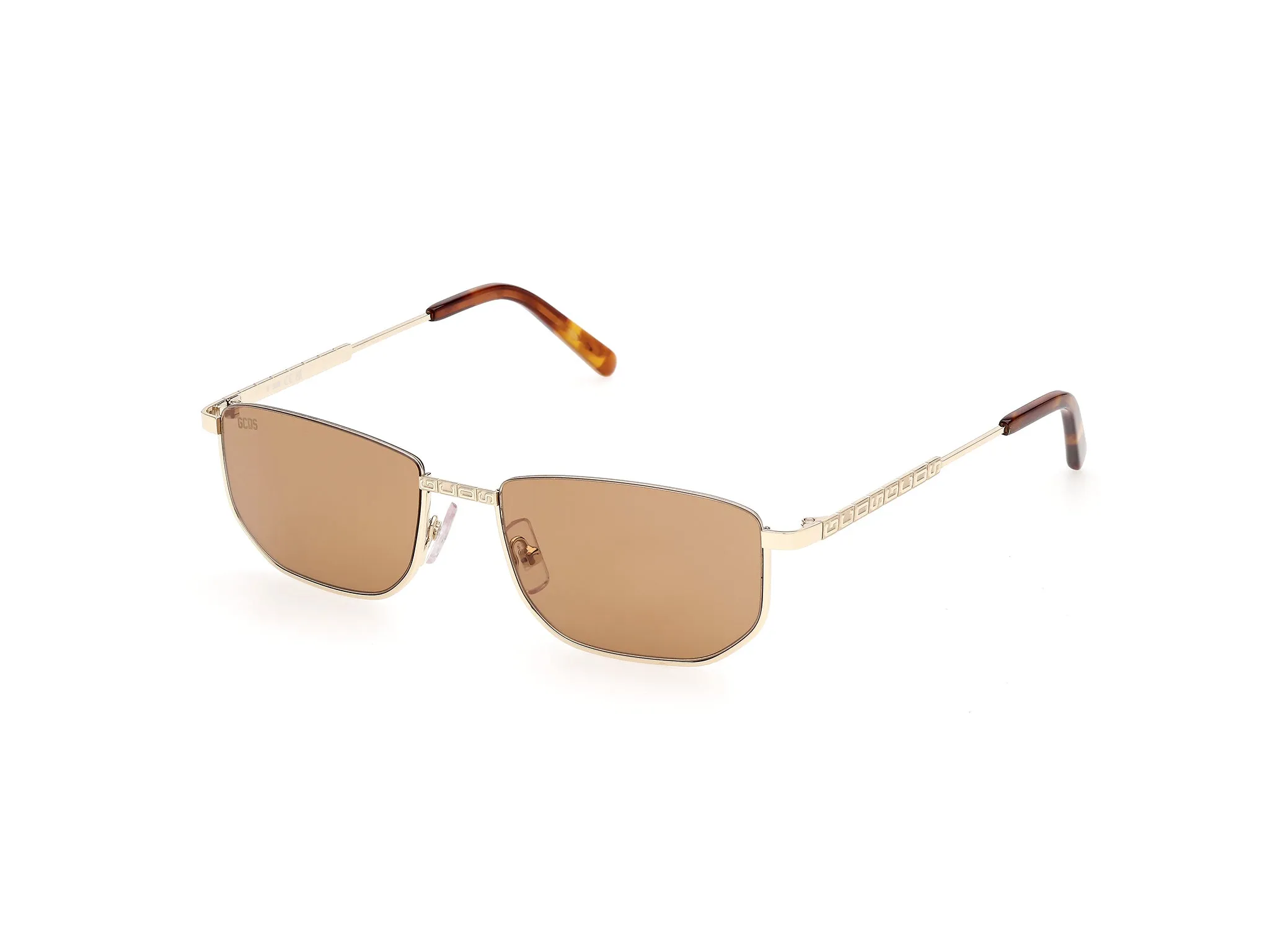 GCDS GD0079 32J Occhiali da sole Metallo Oro Roviex Squadrata Normale - immagine 1