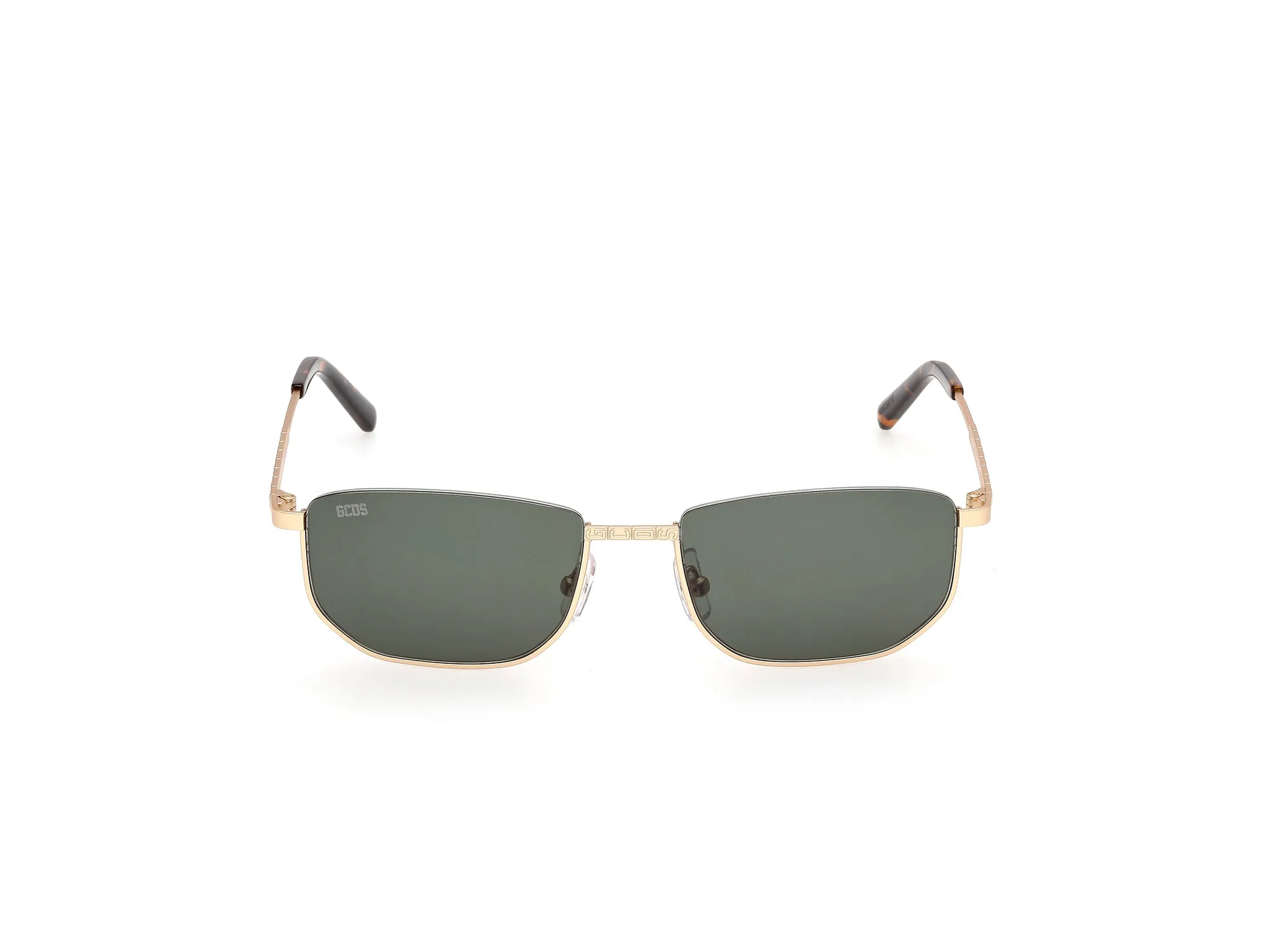 GCDS GD0079 31N Occhiali da sole Metallo Oro Verde Squadrata Normale - immagine 2