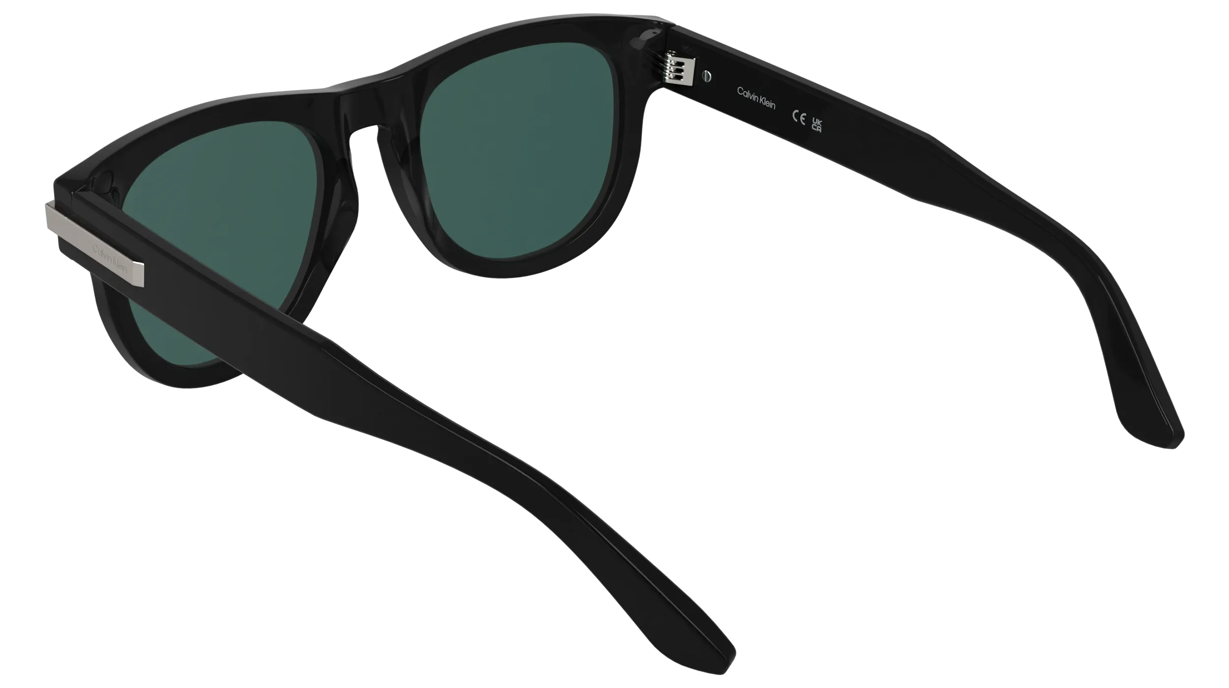 Calvin Klein CK25532S 001 Occhiali da sole Acetato Nero Verde / Petrolio Pilot Normale - immagine 4