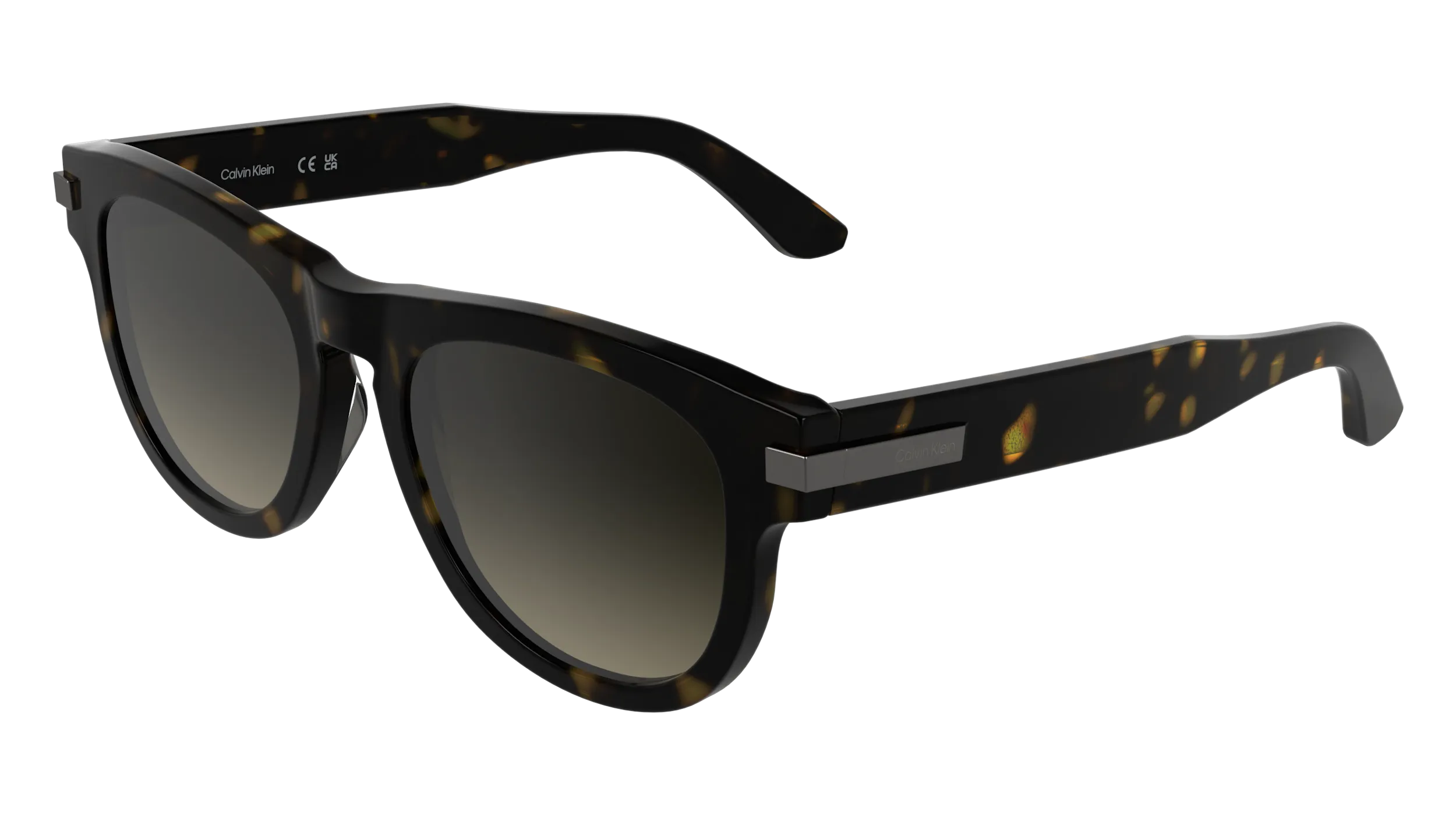 Calvin Klein CK25532S 235 Occhiali da sole Acetato Havana Pilot Normale Sfumato - immagine 1