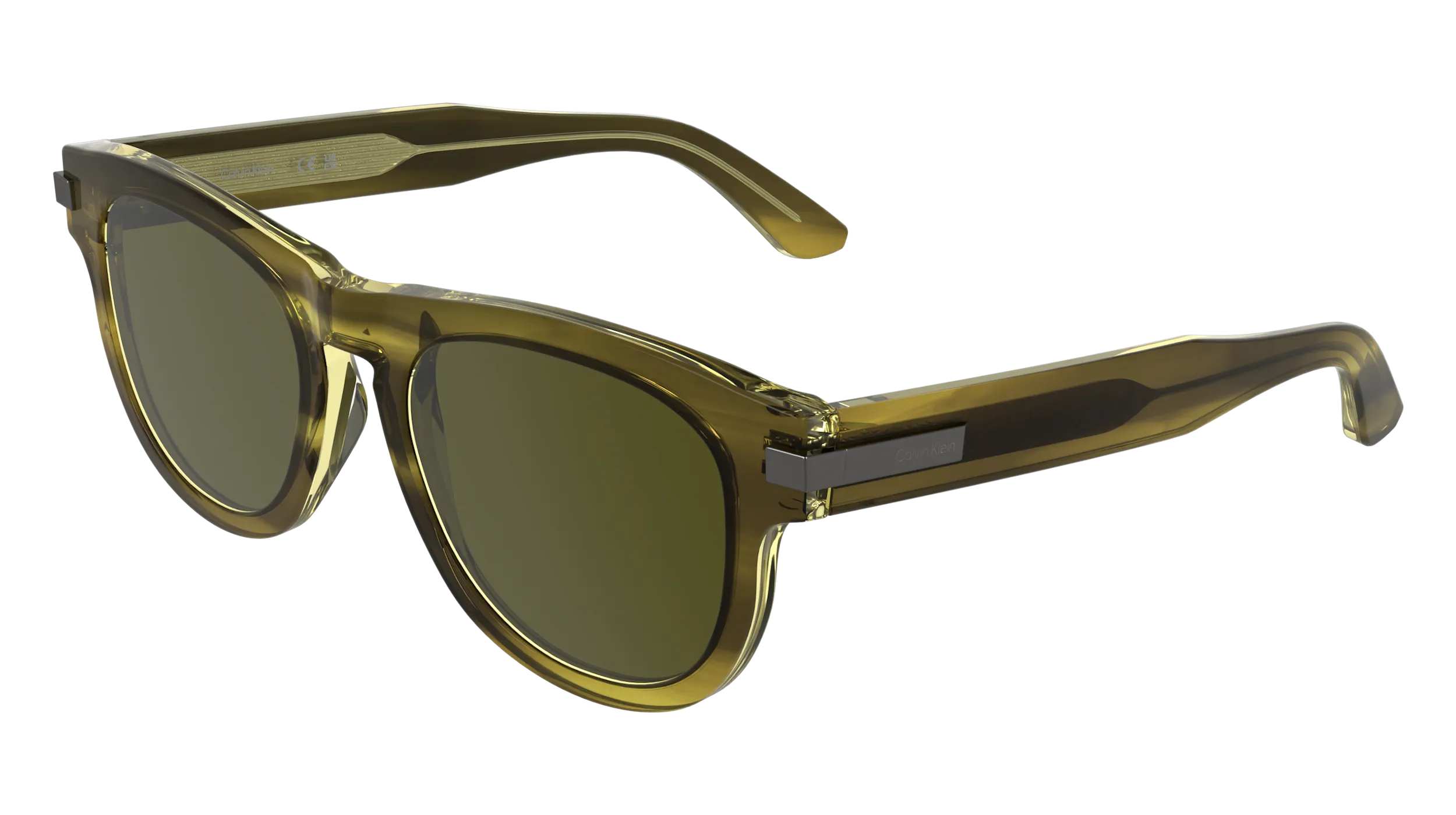 Calvin Klein CK25532S 317 Occhiali da sole Acetato Marrone Pilot Normale - immagine 1