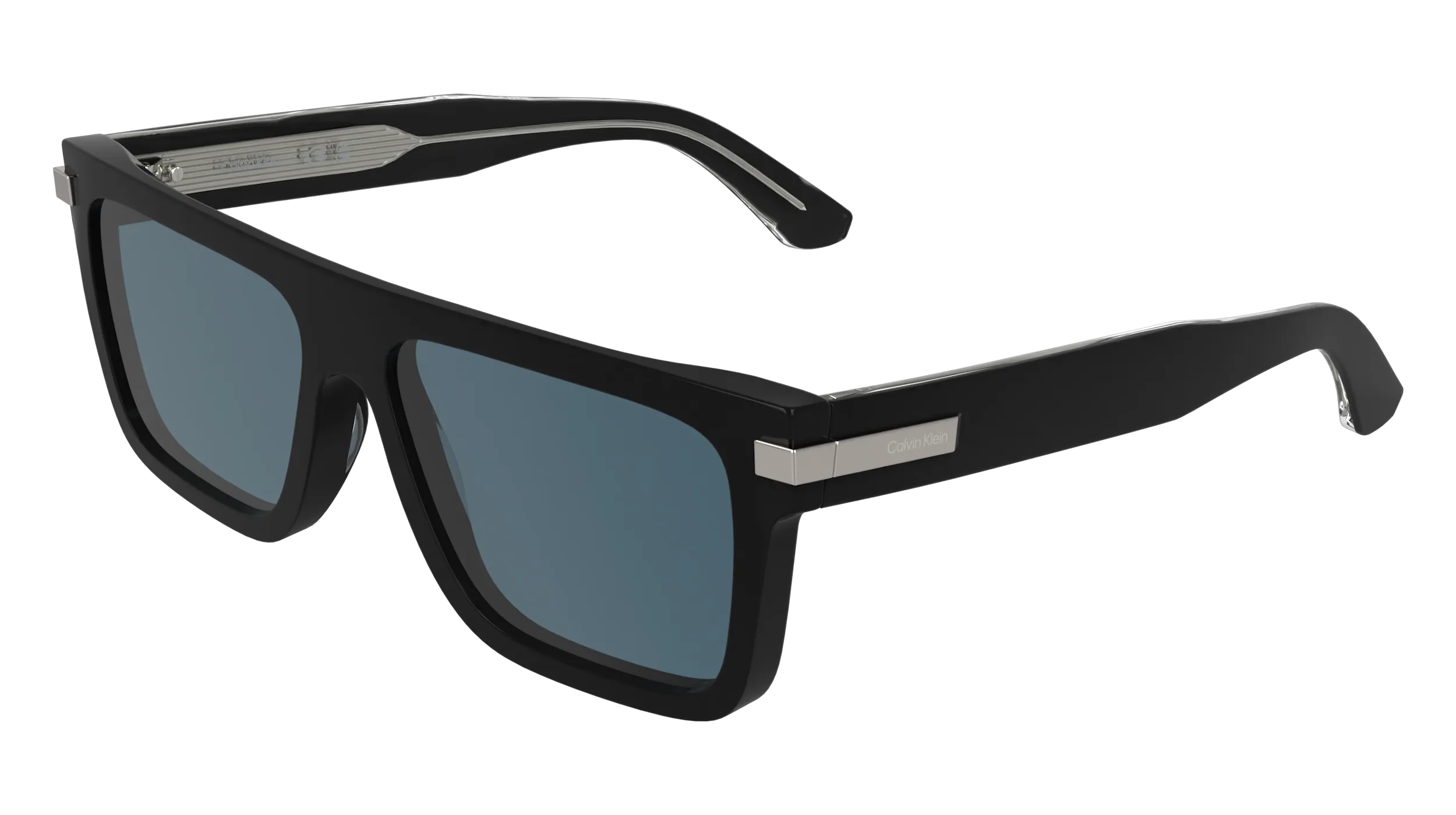 Calvin Klein CK26505S 001 Occhiali da sole Acetato Nero Blu Squadrata Normale - immagine 1