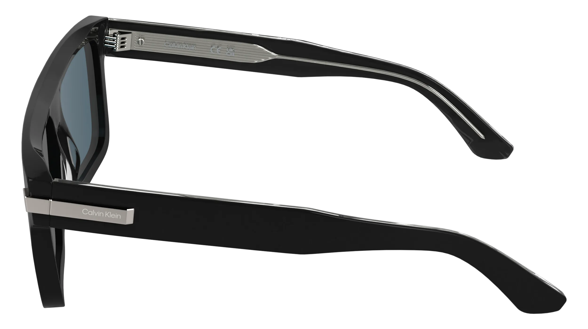 Calvin Klein CK26505S 001 Occhiali da sole Acetato Nero Blu Squadrata Normale - immagine 3