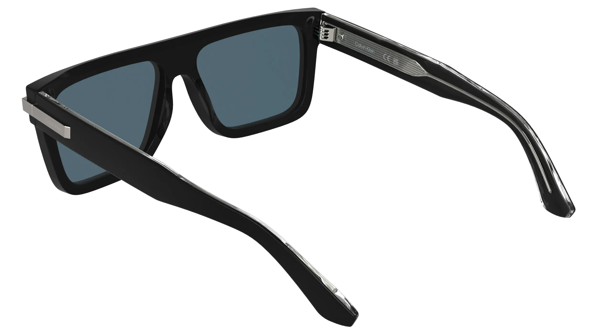 Calvin Klein CK26505S 001 Occhiali da sole Acetato Nero Blu Squadrata Normale - immagine 4