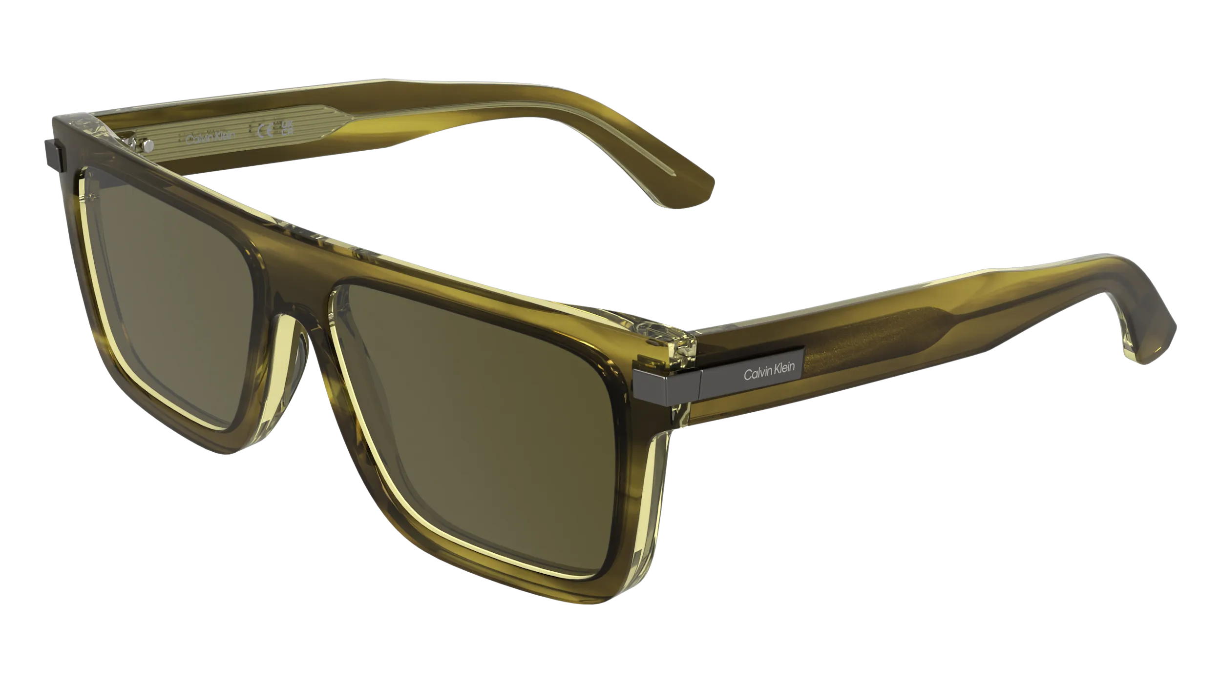 Calvin Klein CK26505S 333 Occhiali da sole Acetato Marrone Squadrata Normale - immagine 1