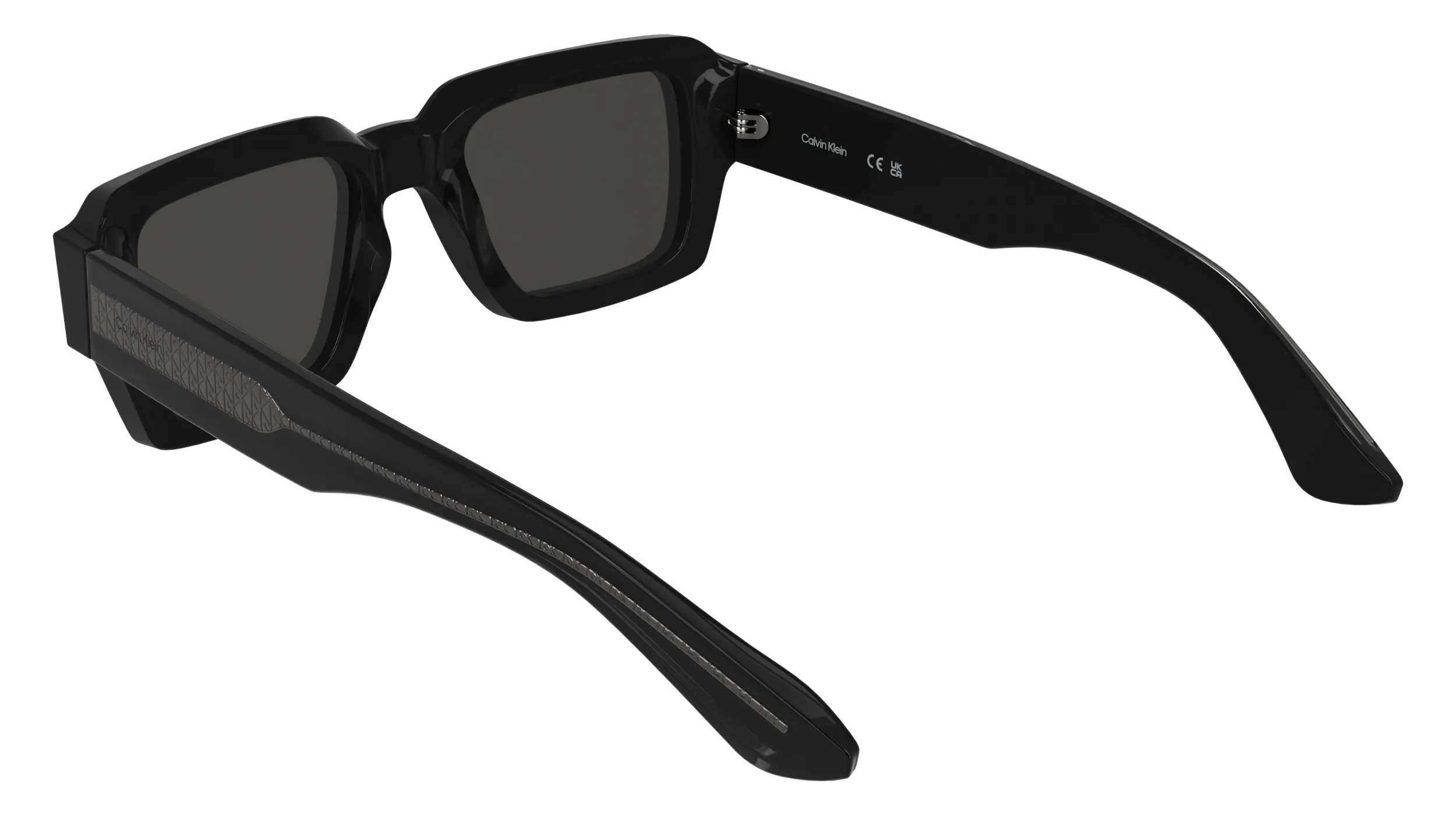 Calvin Klein CK25538S 001 Occhiali da sole Acetato Nero Grigio Squadrata Normale - immagine 4