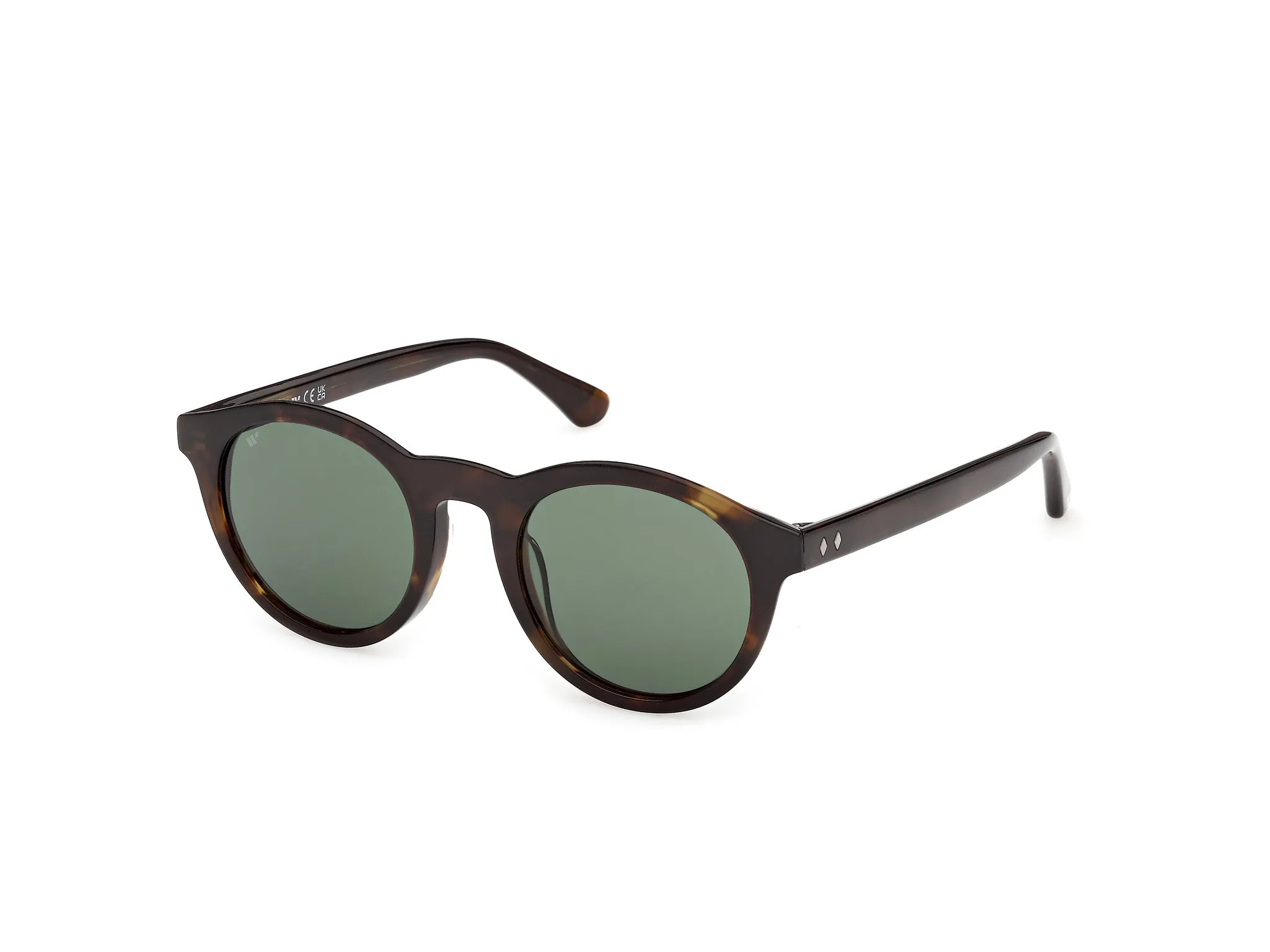 Web WE0398 52N Occhiali da sole Acetato Havana Verde Rotonda Normale - immagine 1