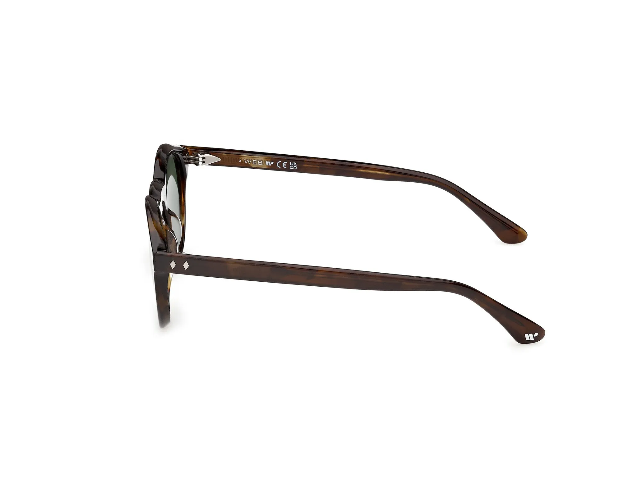 Web WE0398 52N Occhiali da sole Acetato Havana Verde Rotonda Normale - immagine 3